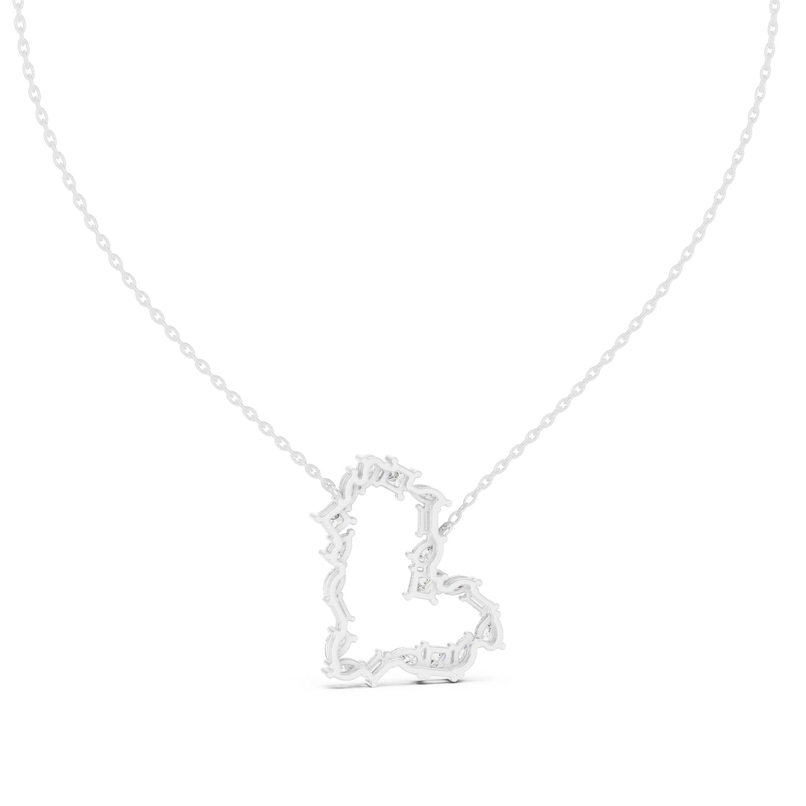 1.95 Ct. Mixed Shape Diamond Heart Pendant Necklace (GPD-0008) 9
