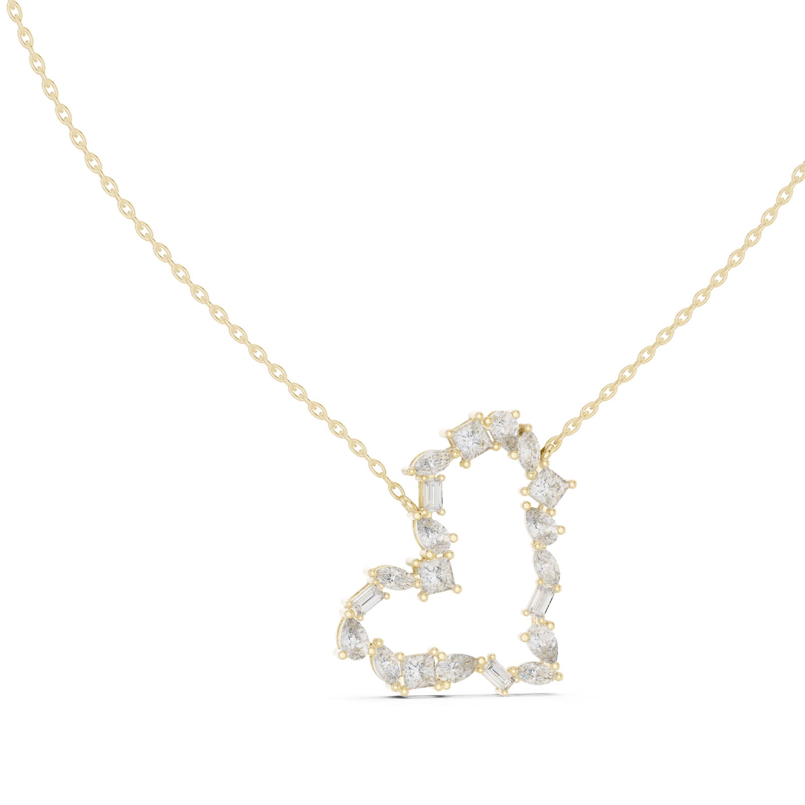 1.95 Ct. Mixed Shape Diamond Heart Pendant Necklace (GPD-0008) 4