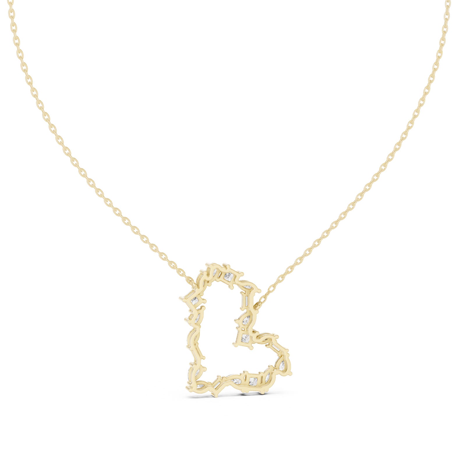 1.95 Ct. Mixed Shape Diamond Heart Pendant Necklace (GPD-0008) 10