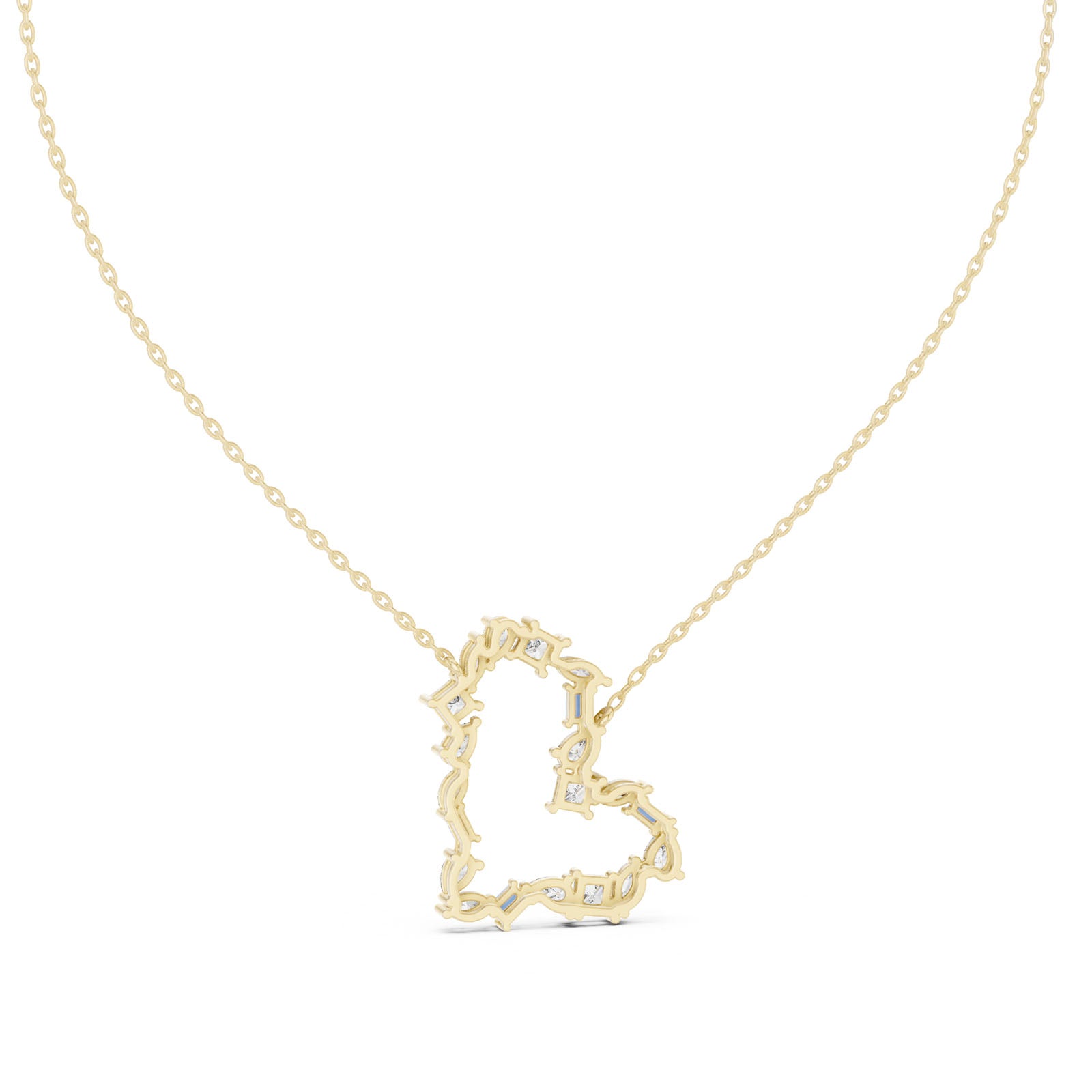 1.95 Ct. Mixed Shape Diamond Heart Pendant Necklace (GPD-0008) 3