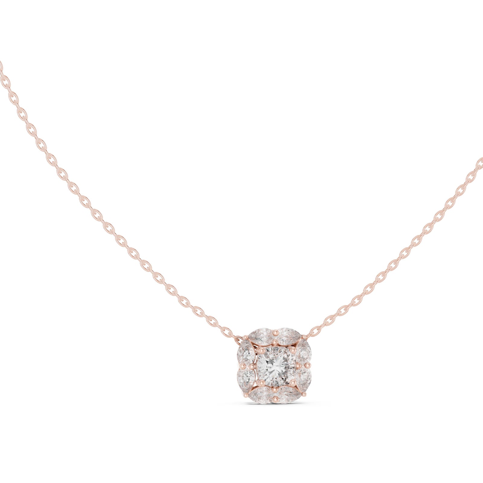 1.60 Ct. Cushion Cut Diamond Halo Pendant Necklace (GPD-0009) 7
