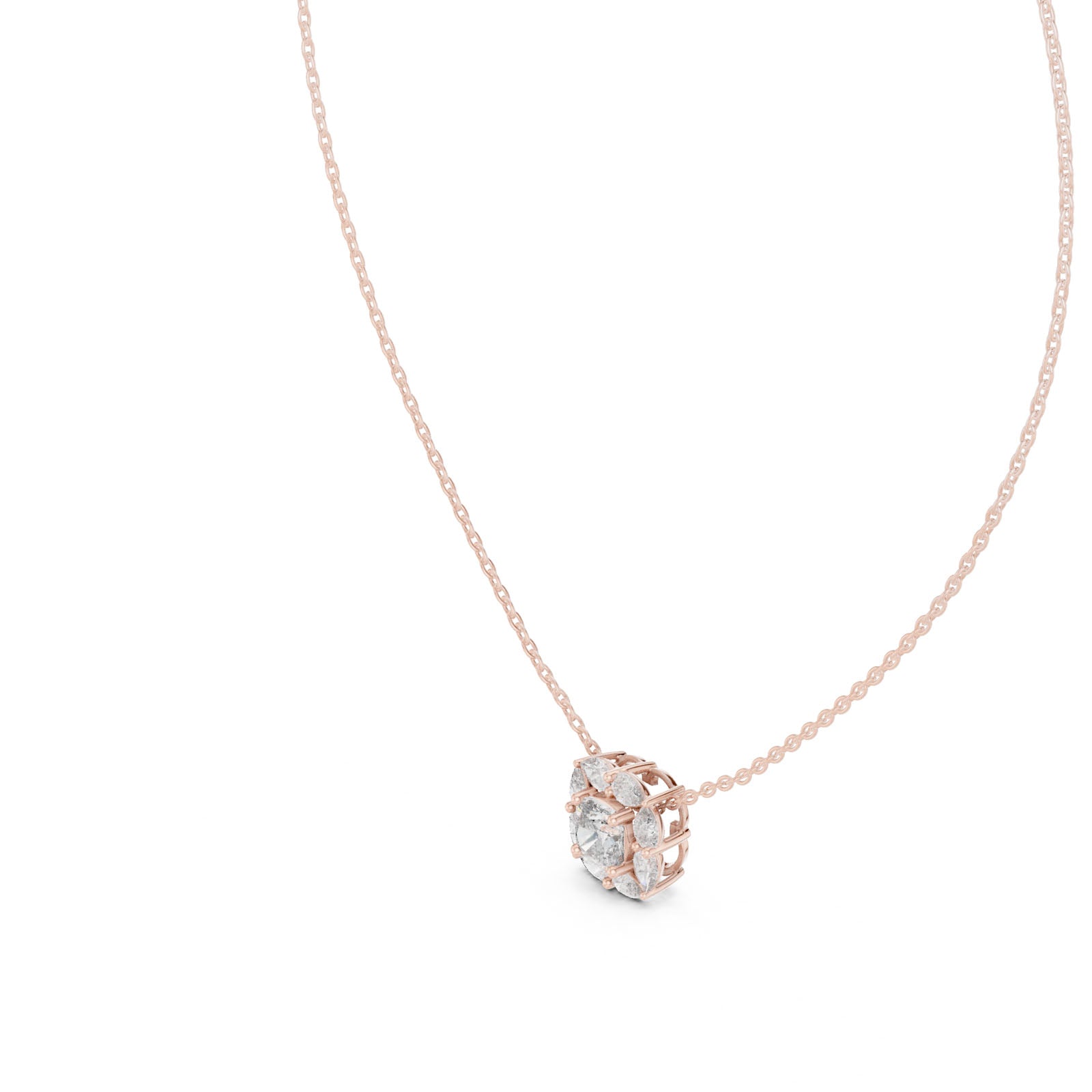 1.60 Ct. Cushion Cut Diamond Halo Pendant Necklace (GPD-0009) 5