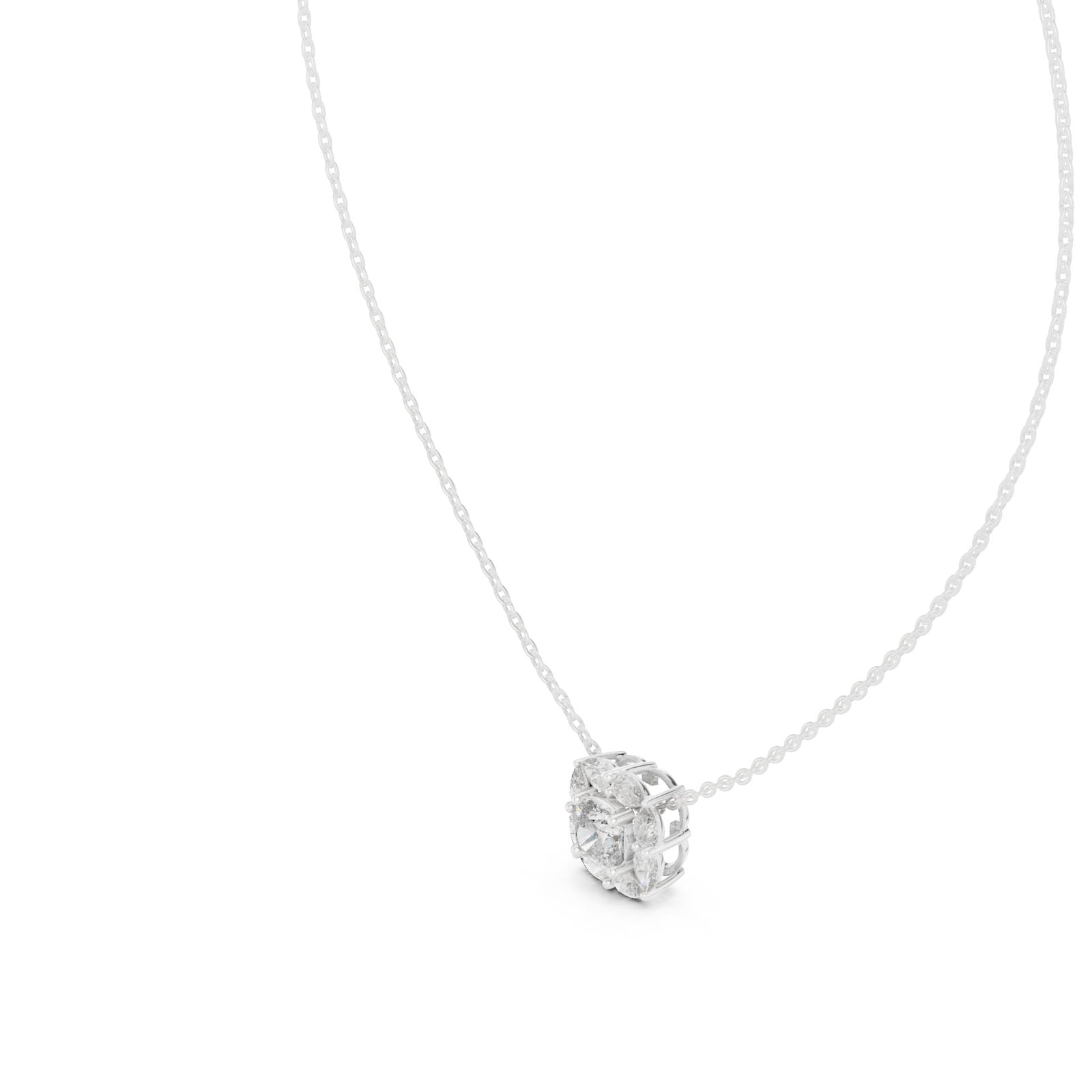 1.60 Ct. Cushion Cut Diamond Halo Pendant Necklace (GPD-0009) 11