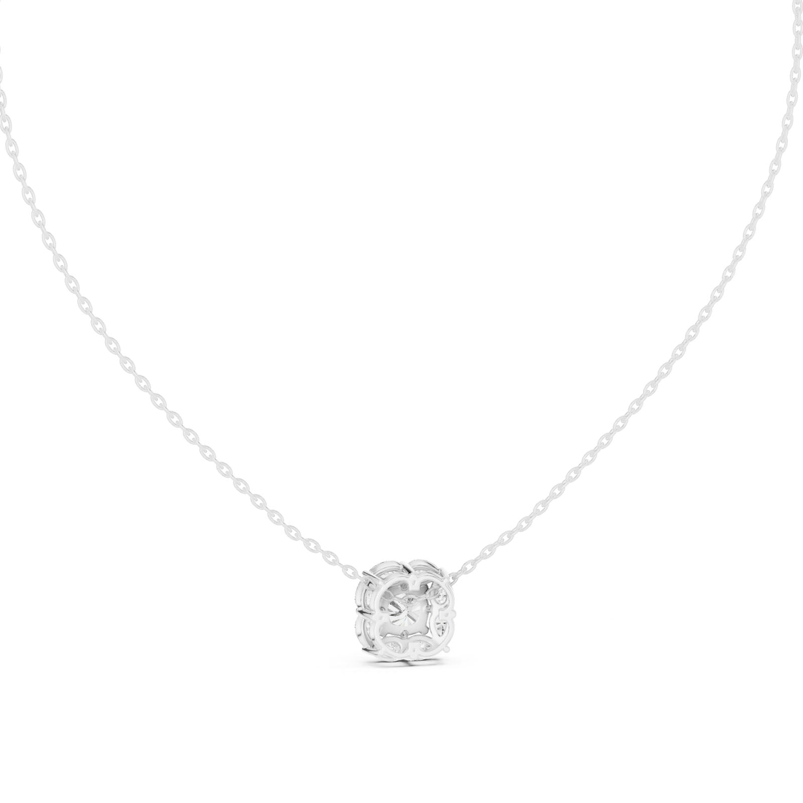 1.60 Ct. Cushion Cut Diamond Halo Pendant Necklace (GPD-0009) 12
