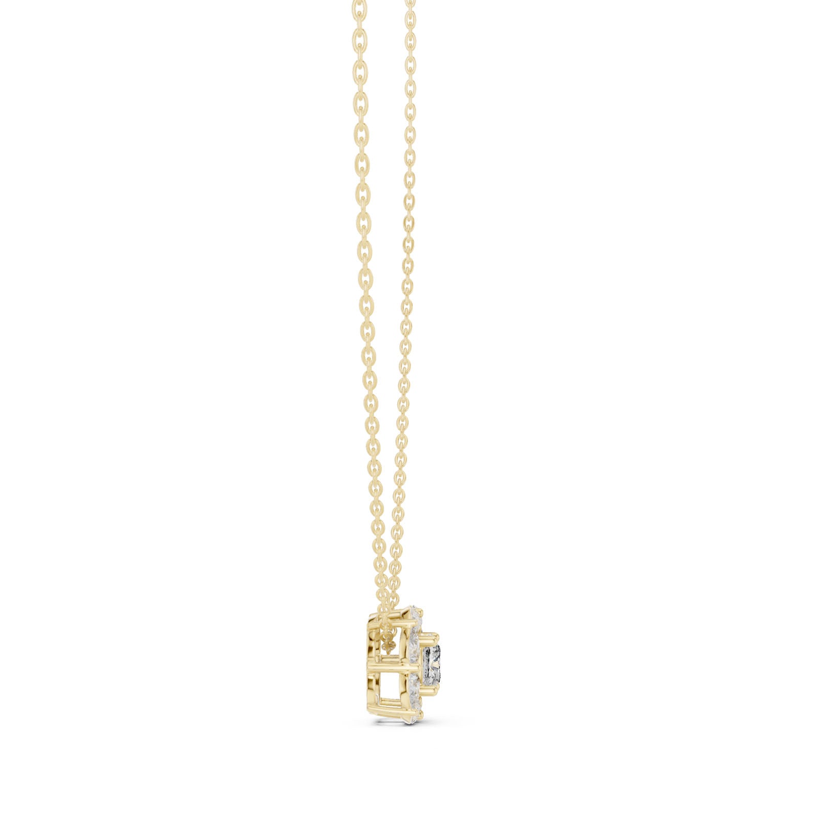 1.60 Ct. Cushion Cut Diamond Halo Pendant Necklace (GPD-0009) 10