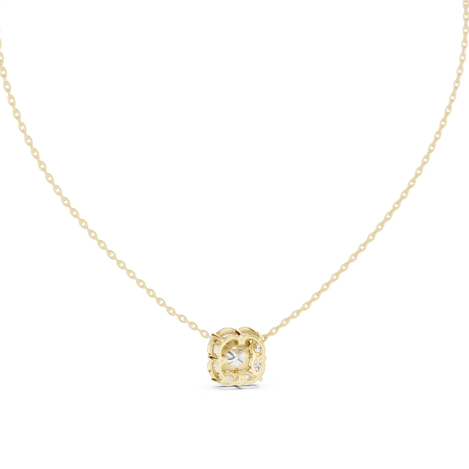 1.60 Ct. Cushion Cut Diamond Halo Pendant Necklace (GPD-0009) 4