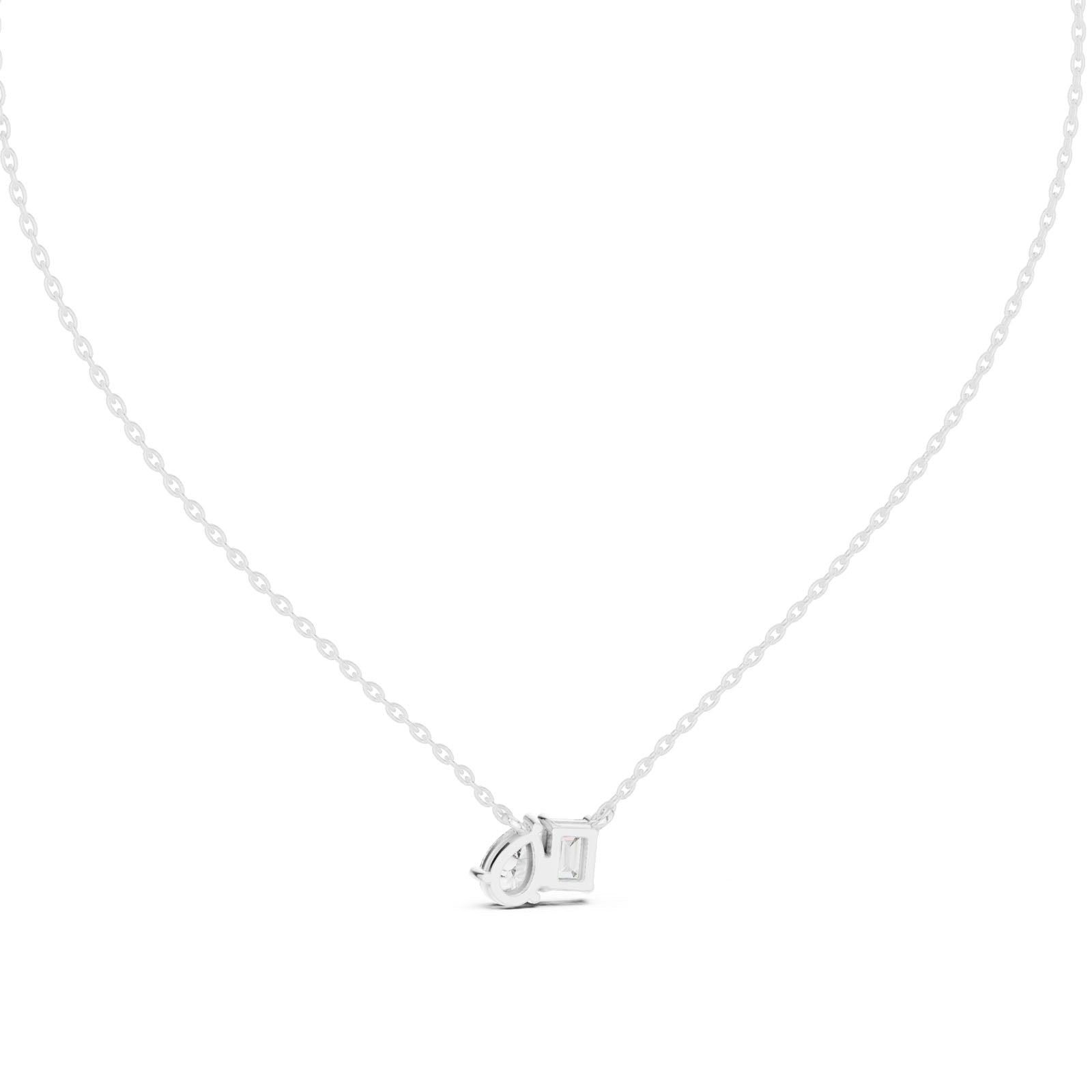 1.00 Ct. Emerald & Pear Diamond Two-Stone Pendant Necklace (GPD-0011) 7