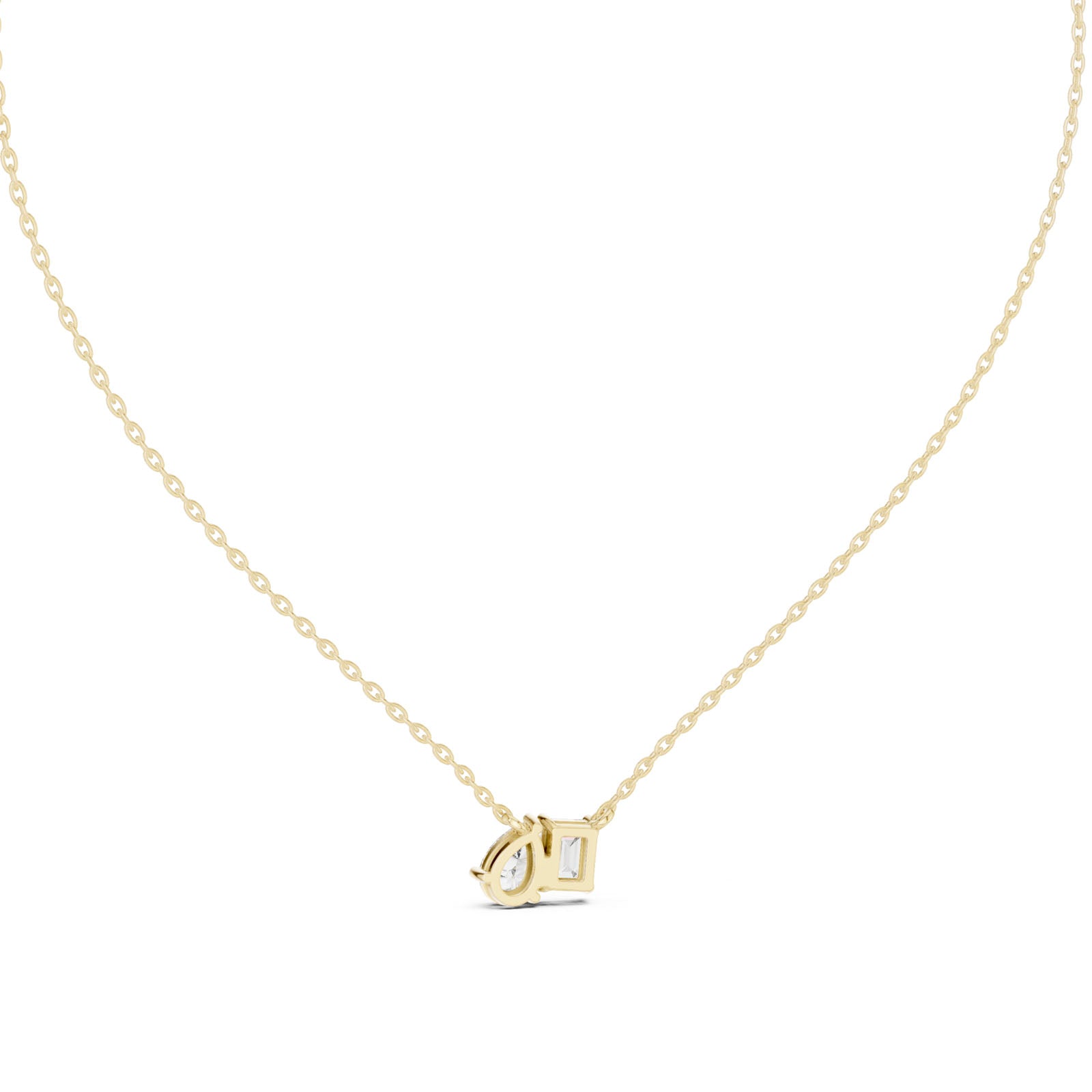 1.00 Ct. Emerald & Pear Diamond Two-Stone Pendant Necklace (GPD-0011) 5
