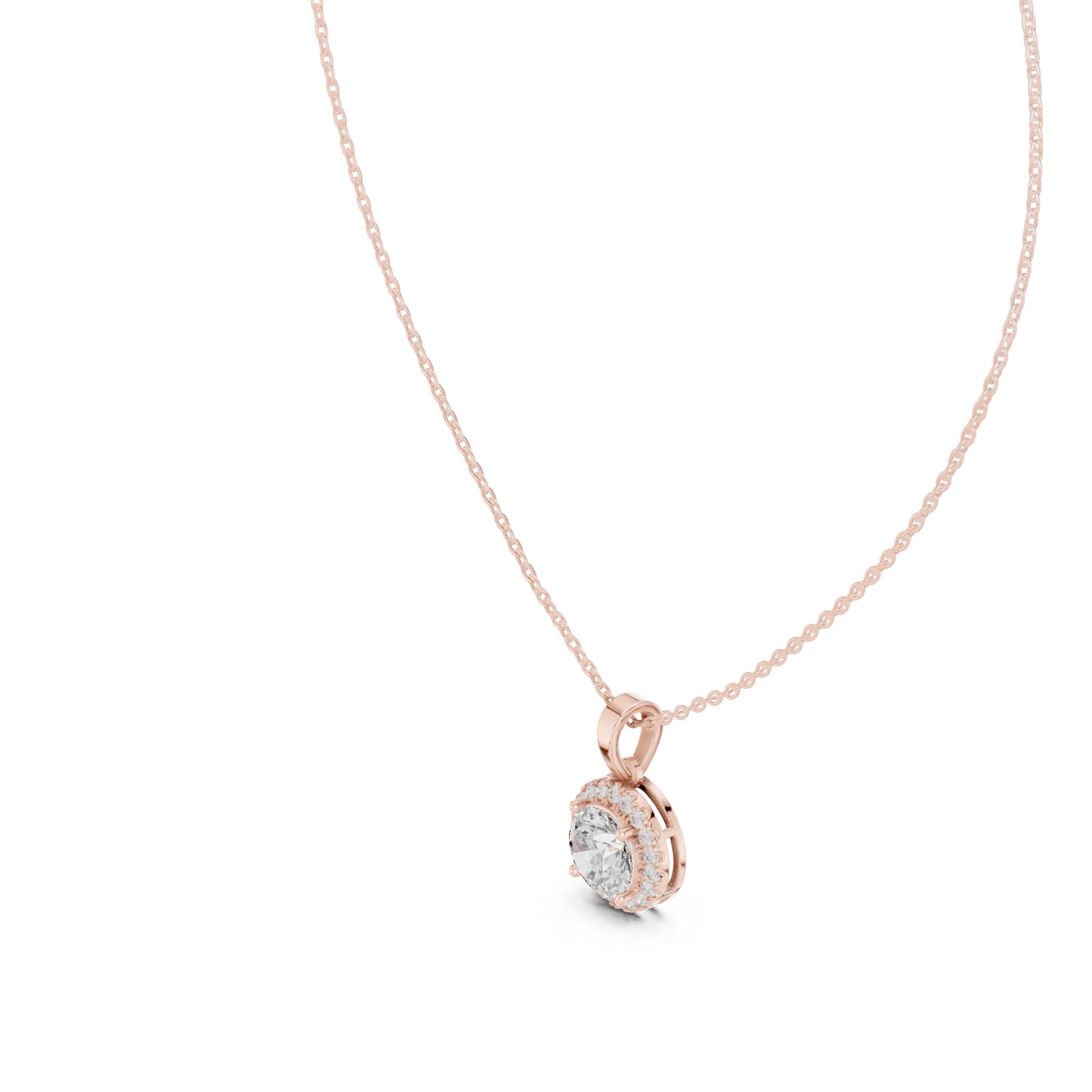 2.40 Ct. Round Diamond Halo Pendant Necklace (GPD-0012) 9