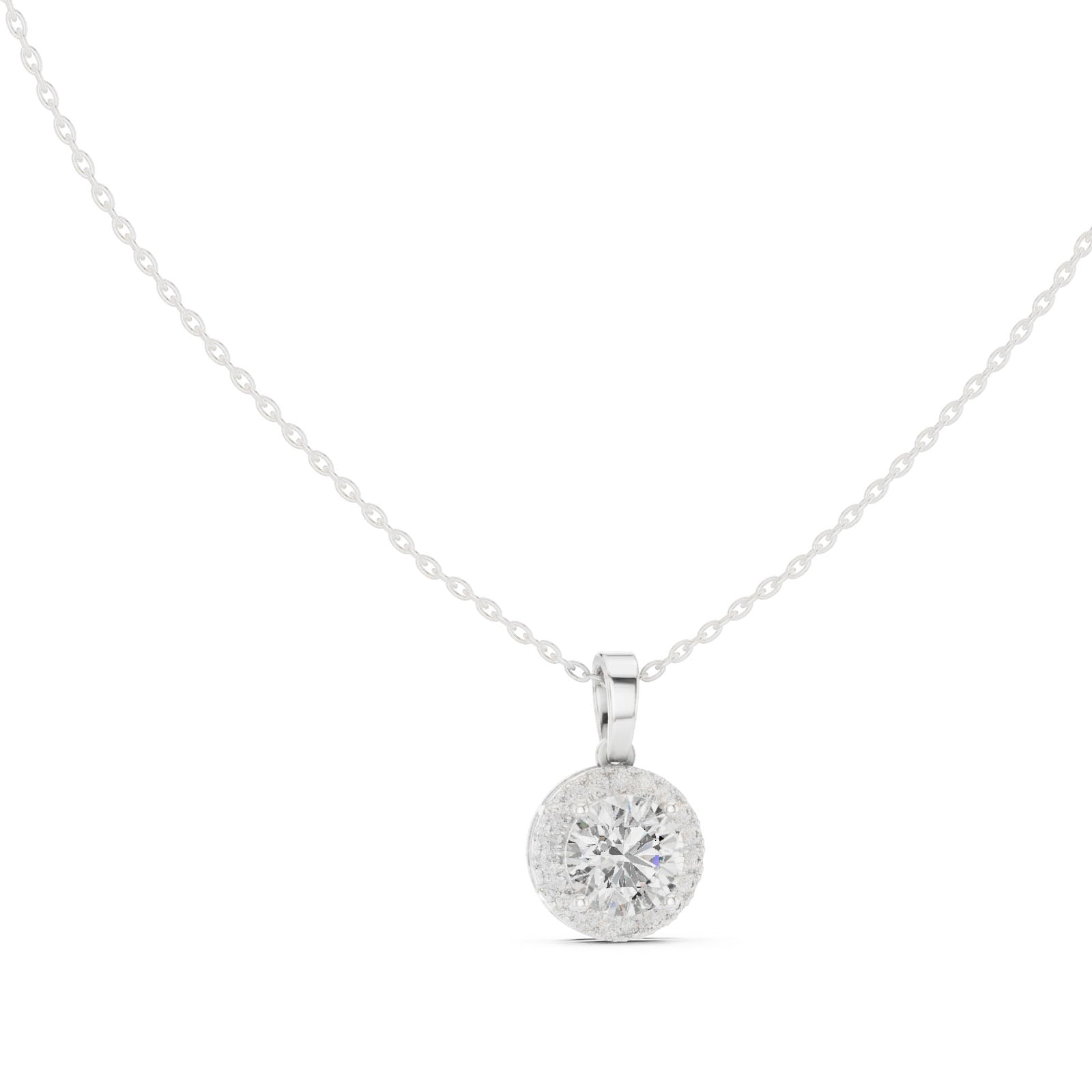2.40 Ct. Round Diamond Halo Pendant Necklace (GPD-0012)