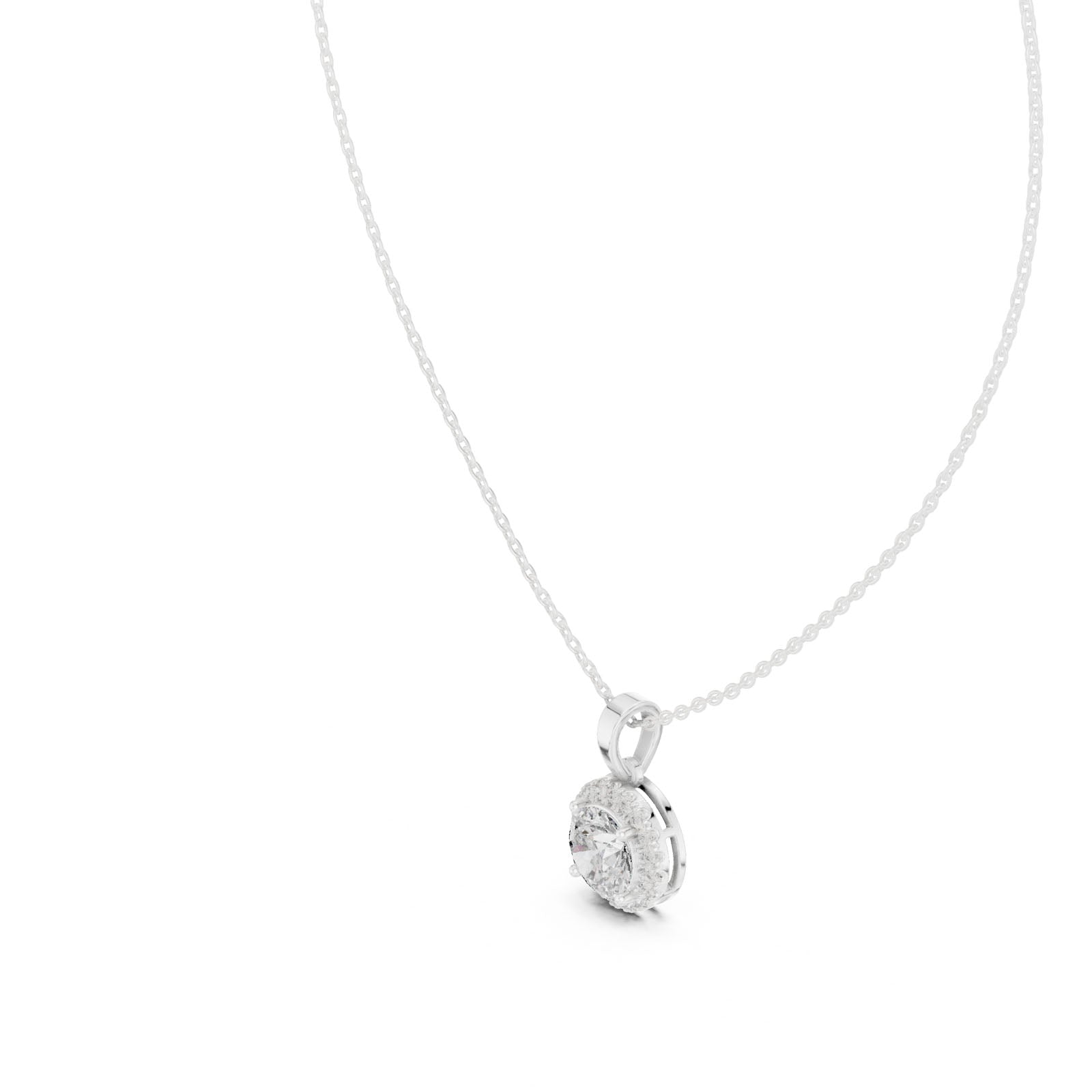 2.40 Ct. Round Diamond Halo Pendant Necklace (GPD-0012) 12
