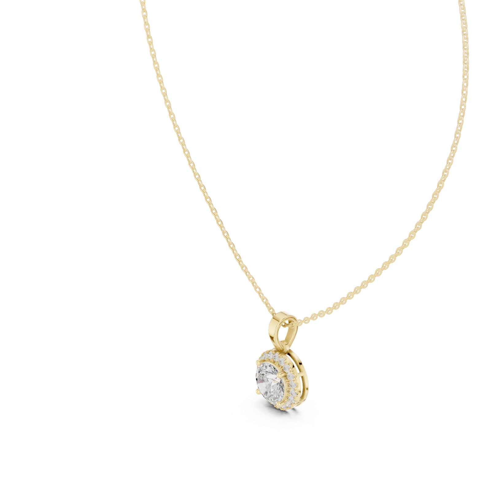 2.40 Ct. Round Diamond Halo Pendant Necklace (GPD-0012)