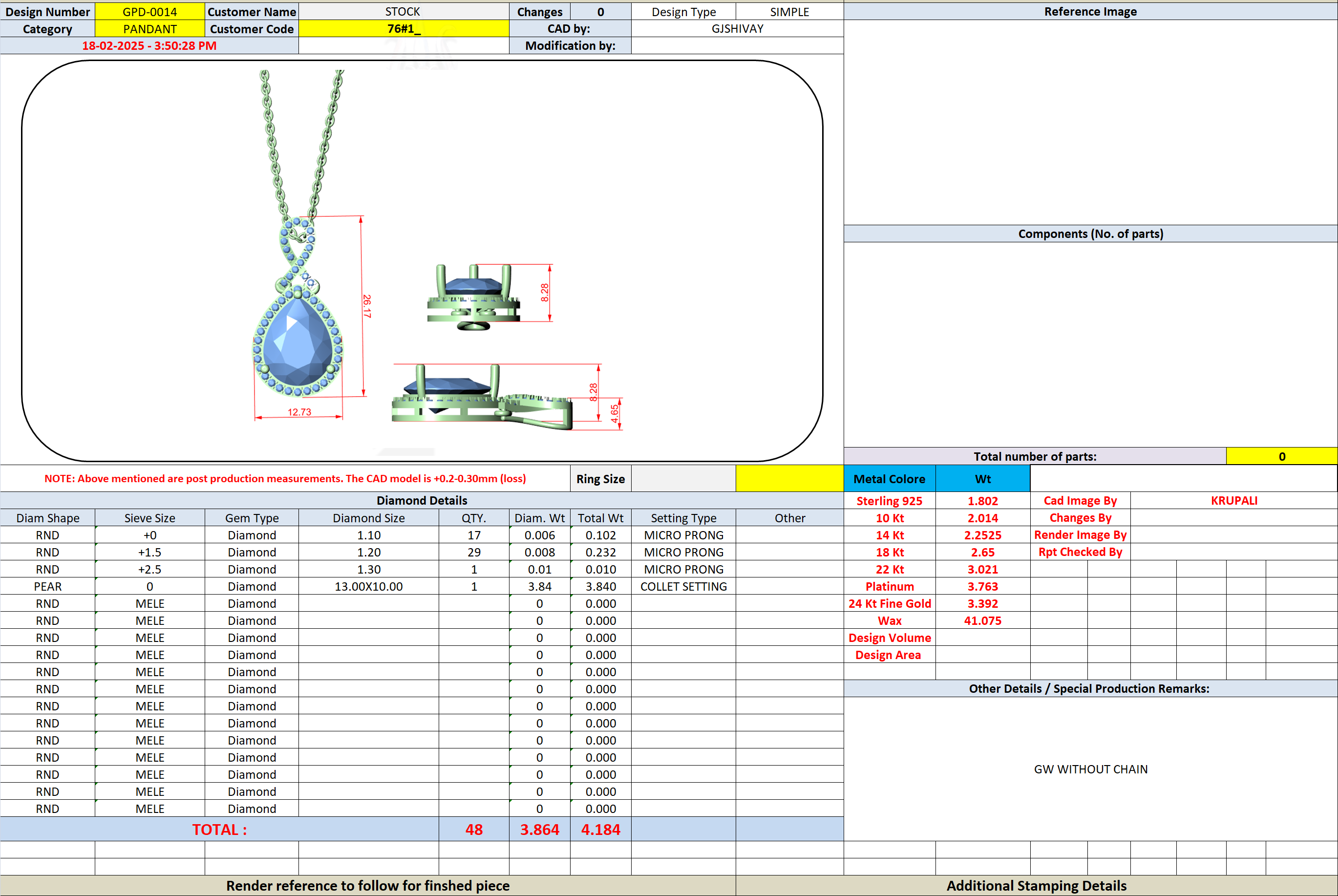 4.20 Ct. Pear Shape Diamond Halo Pendant Necklace (GPD-0014) 13