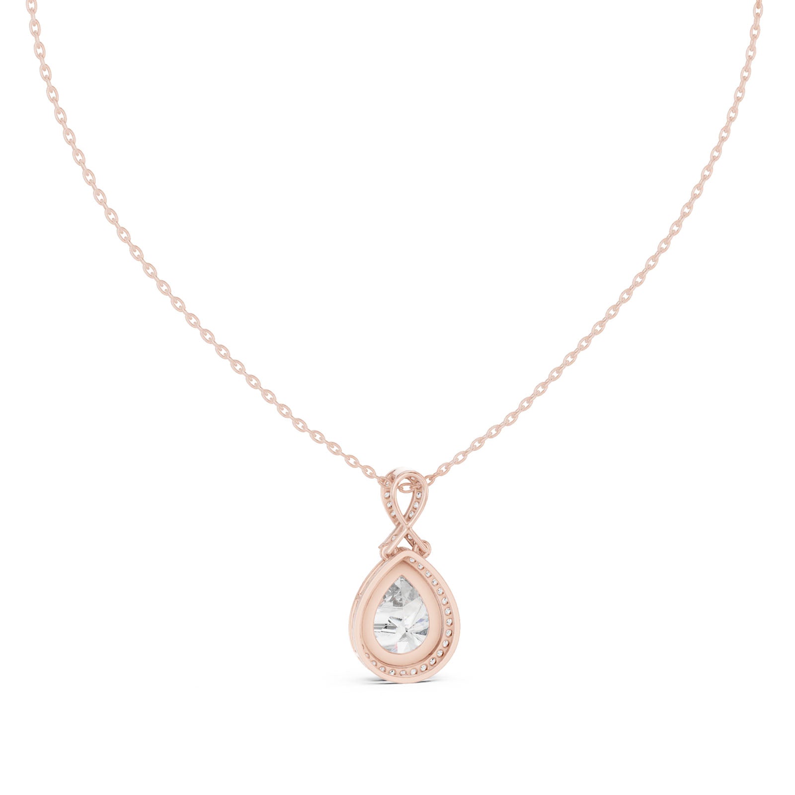 4.20 Ct. Pear Shape Diamond Halo Pendant Necklace (GPD-0014) 5