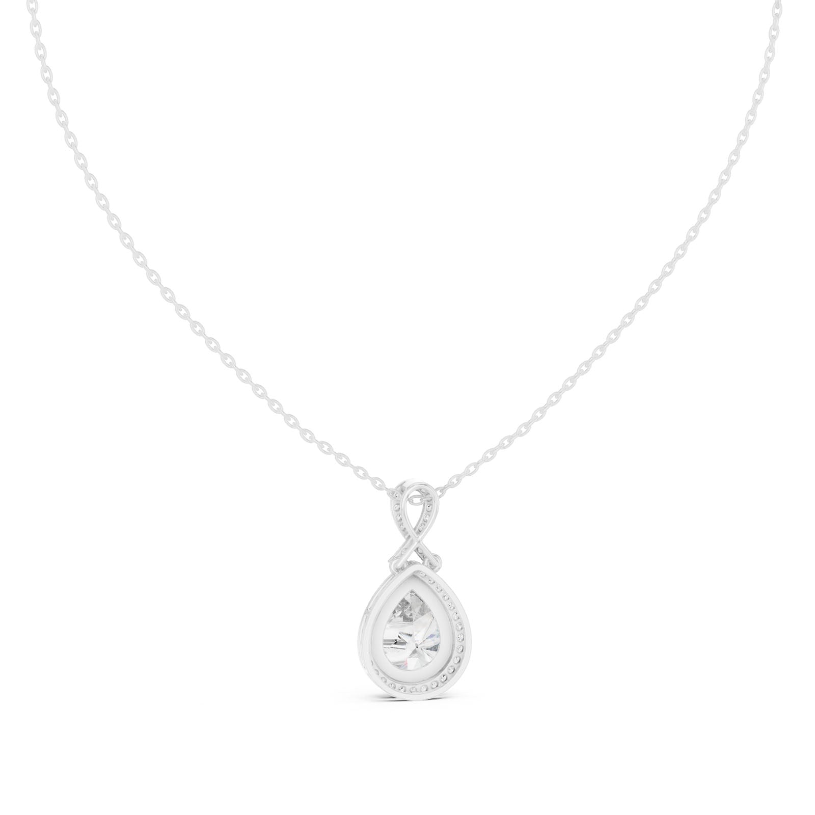 4.20 Ct. Pear Shape Diamond Halo Pendant Necklace (GPD-0014) 9