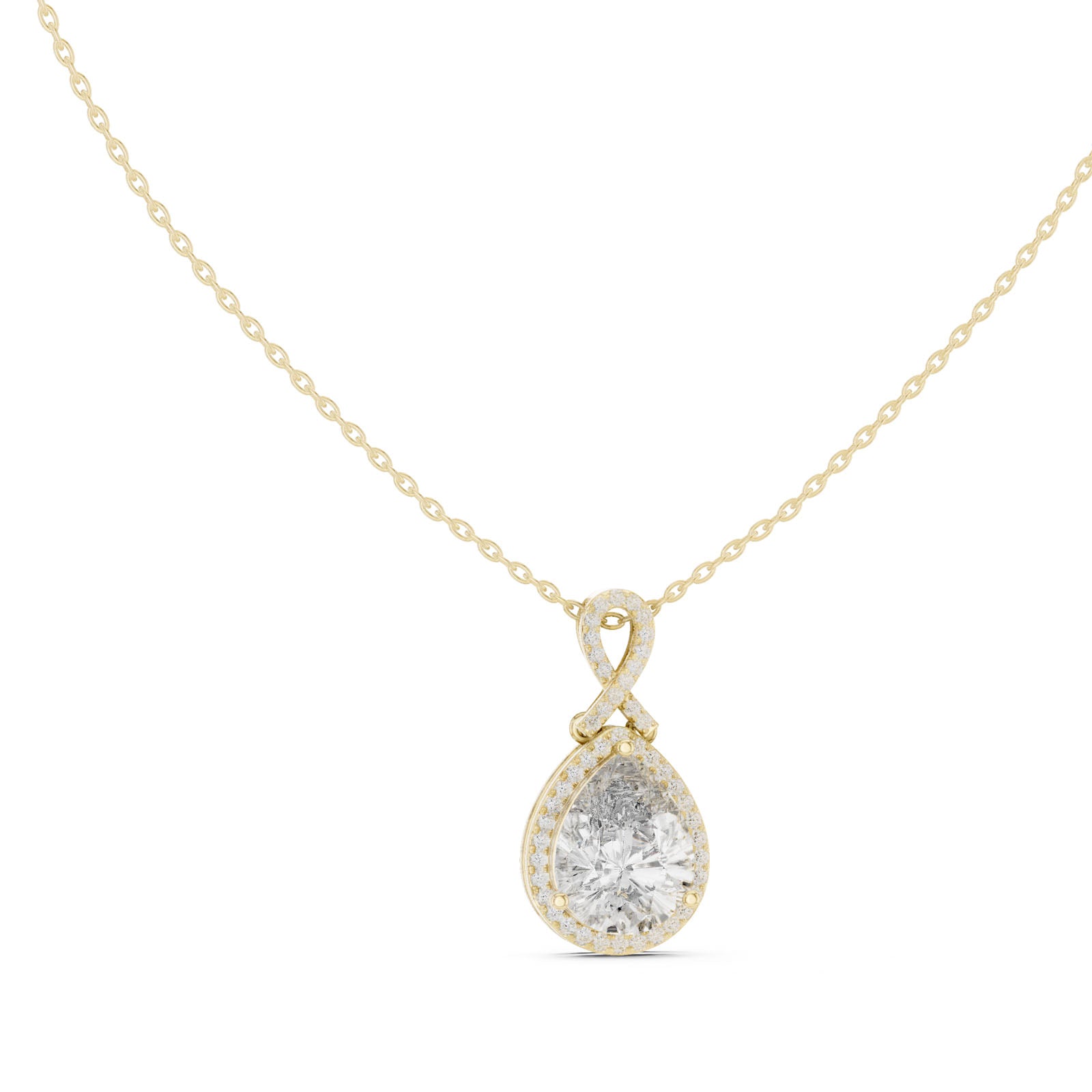 4.20 Ct. Pear Shape Diamond Halo Pendant Necklace (GPD-0014) 7