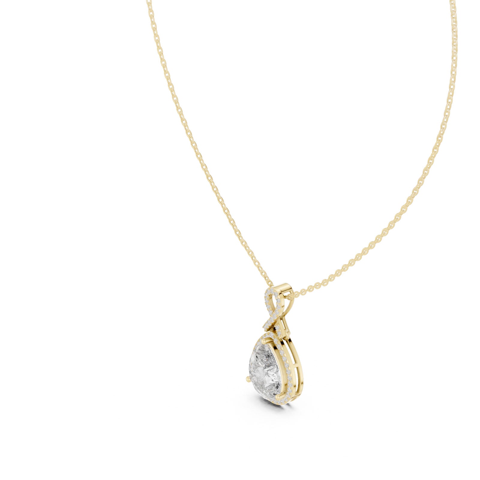 4.20 Ct. Pear Shape Diamond Halo Pendant Necklace (GPD-0014) 10
