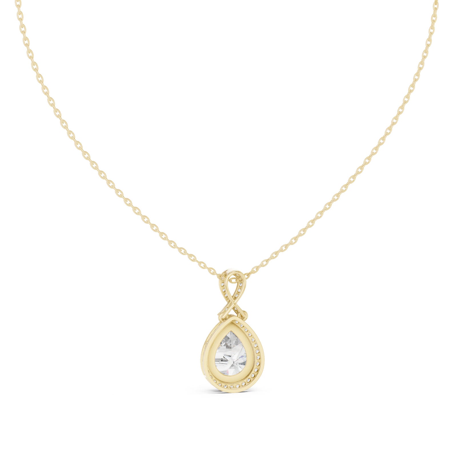 4.20 Ct. Pear Shape Diamond Halo Pendant Necklace (GPD-0014) 12