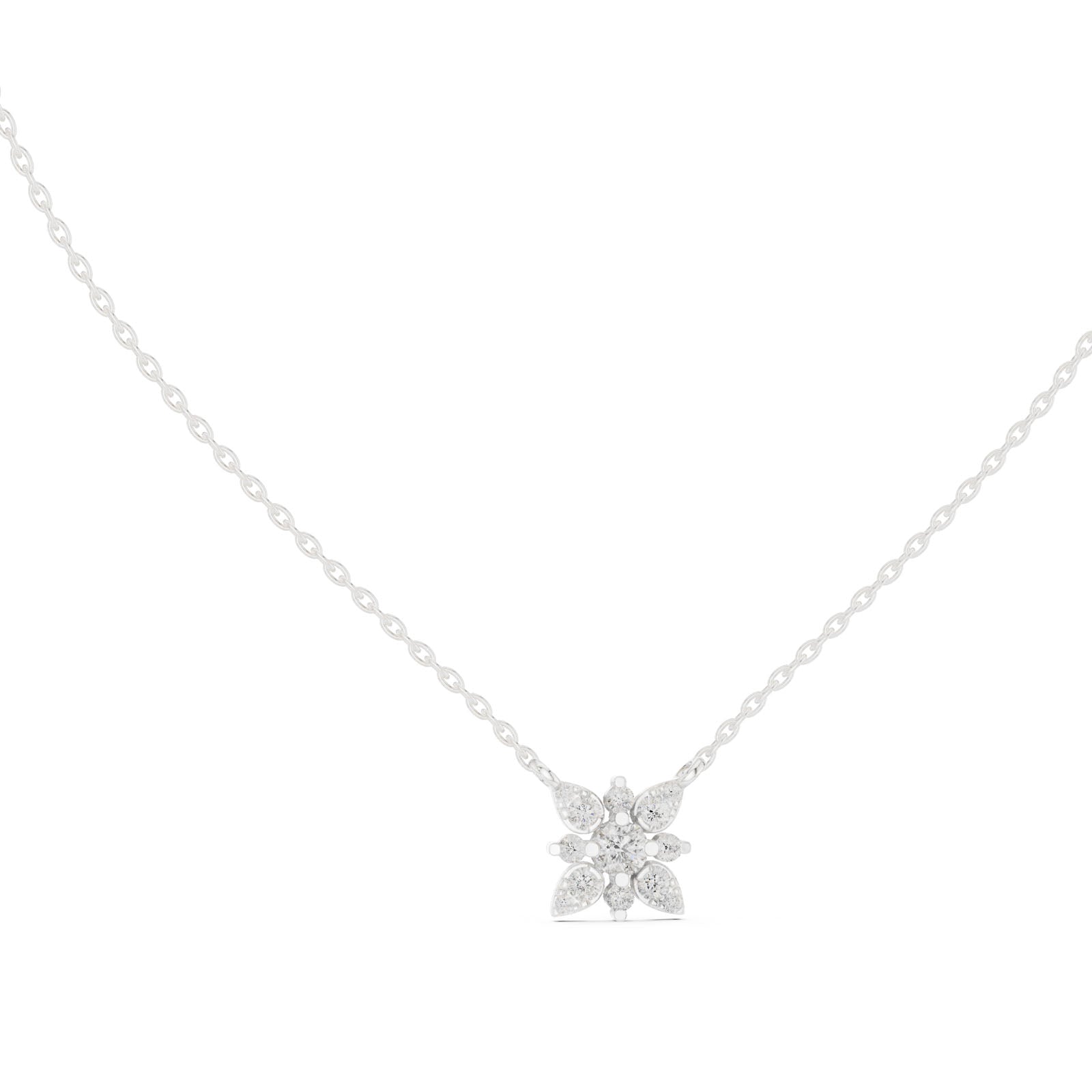 .45 Ct. Diamond Floral Cluster Pendant Necklace (GPD-0015)