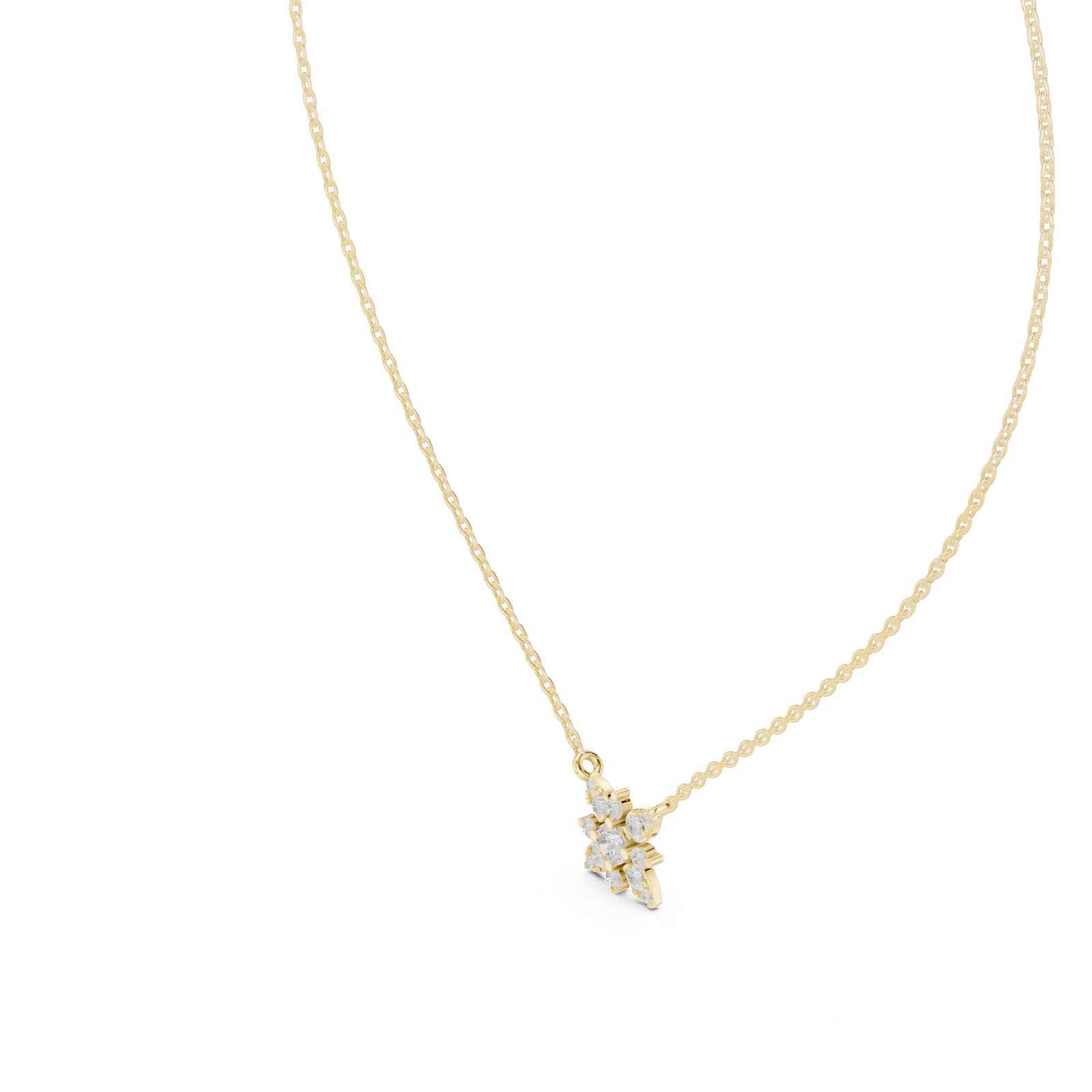 .45 Ct. Diamond Floral Cluster Pendant Necklace (GPD-0015)