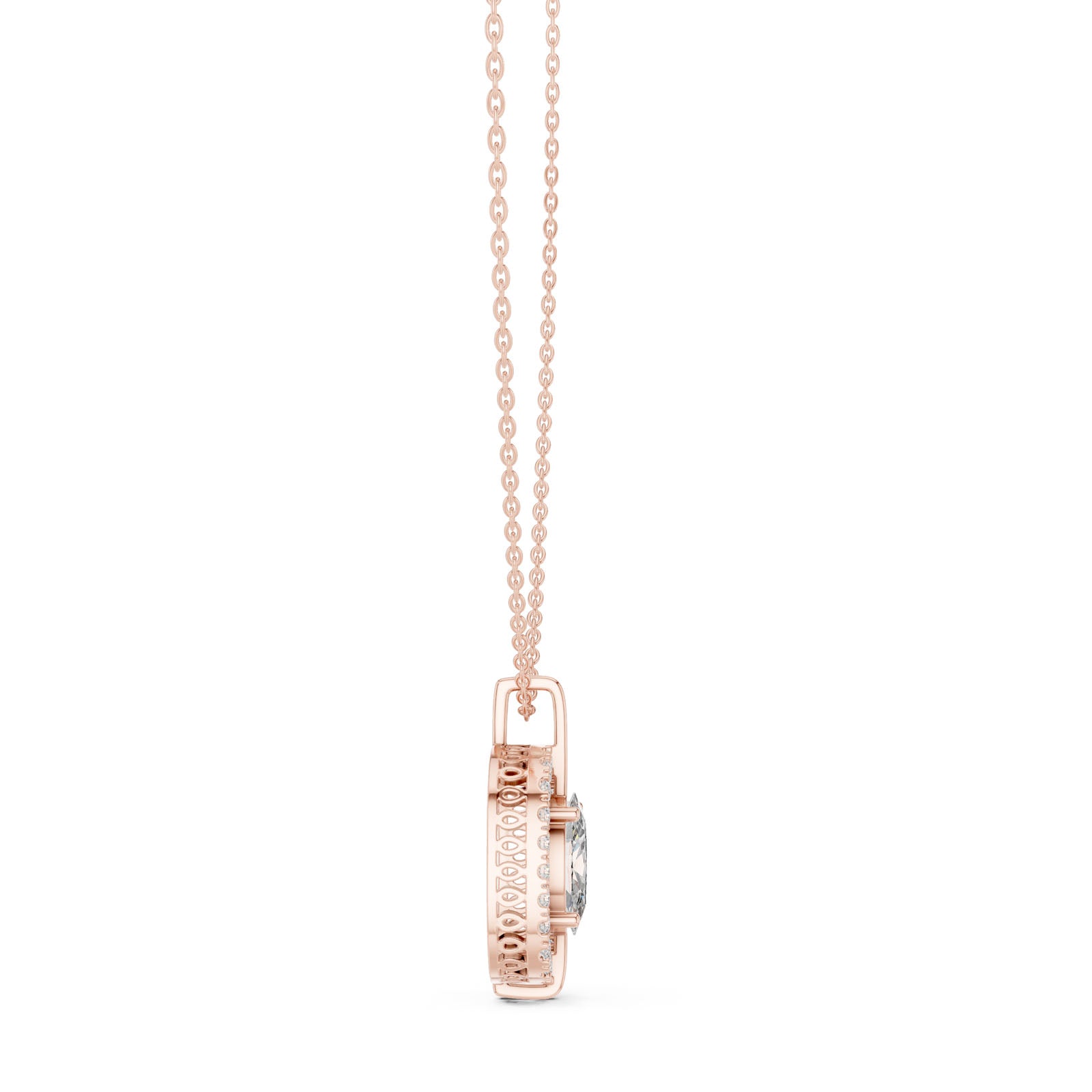 2.55 Ct. Oval Diamond Halo Pendant Necklace (GPD-0017) 3
