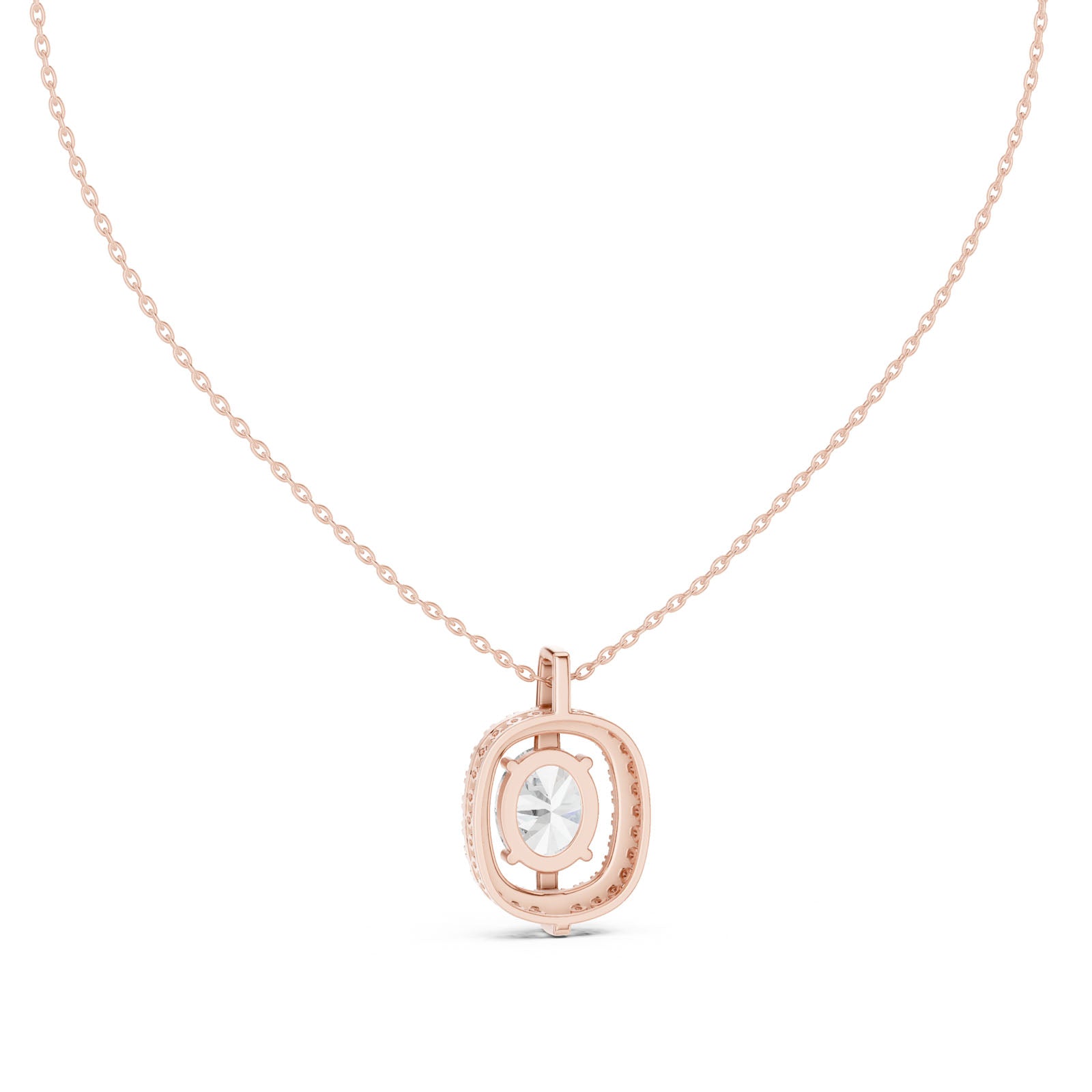 2.55 Ct. Oval Diamond Halo Pendant Necklace (GPD-0017) 9