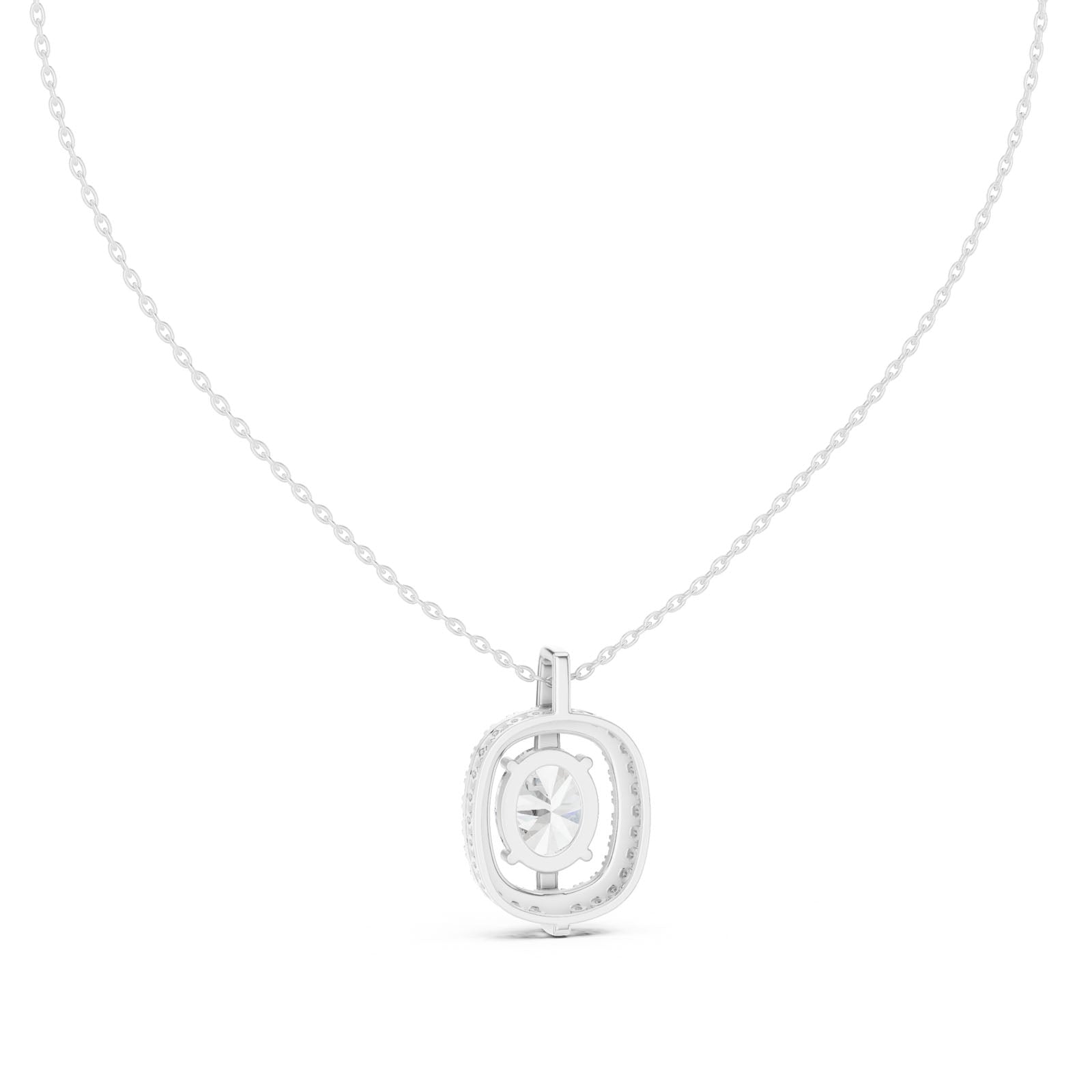 2.55 Ct. Oval Diamond Halo Pendant Necklace (GPD-0017) 7