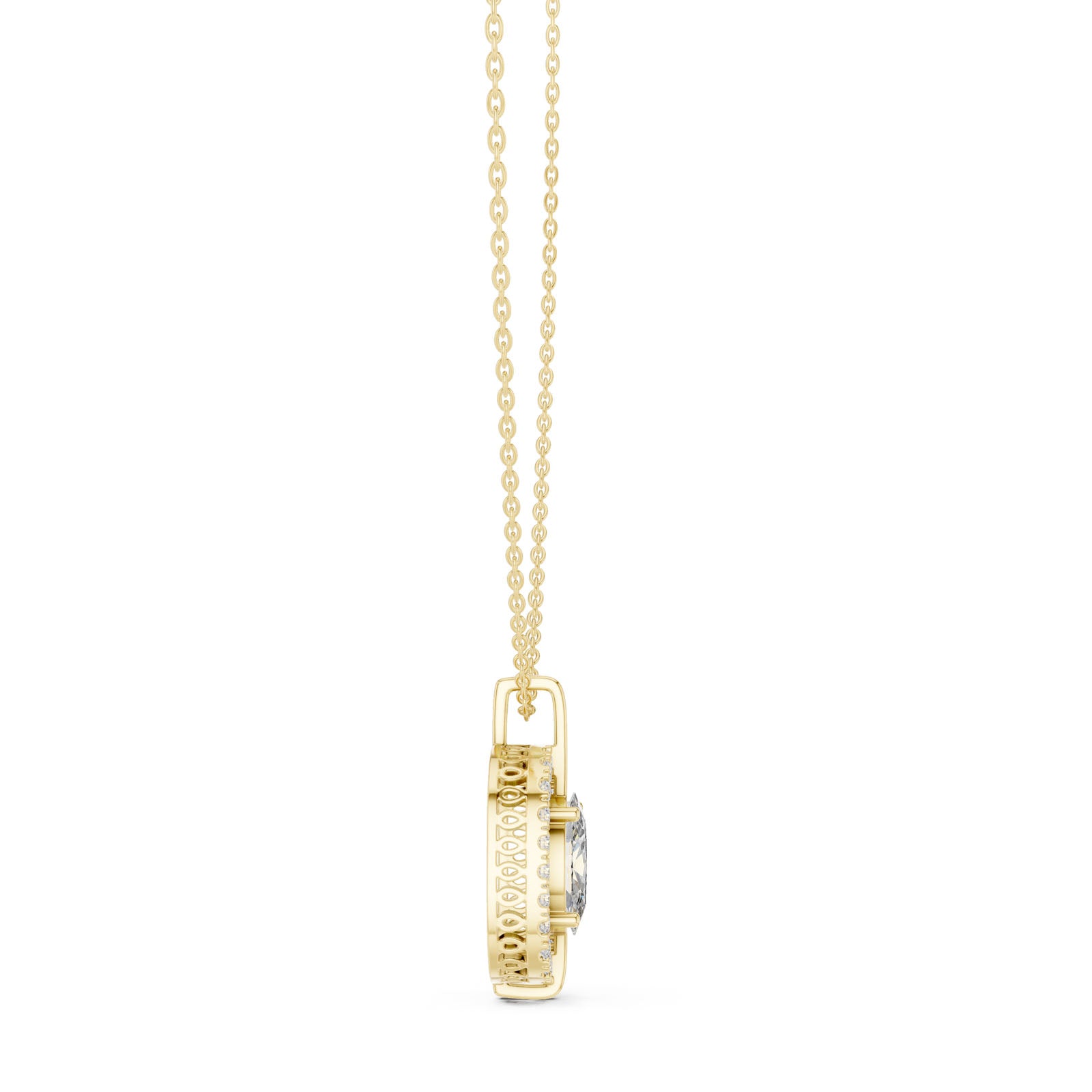 2.55 Ct. Oval Diamond Halo Pendant Necklace (GPD-0017) 4