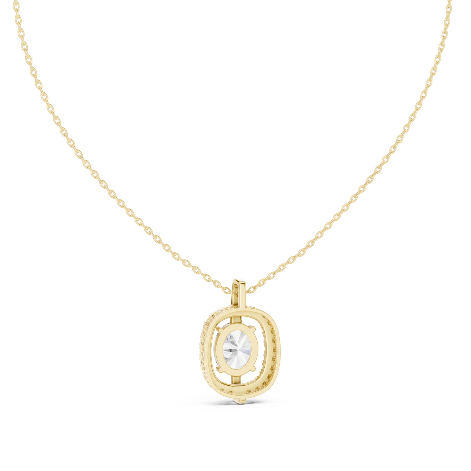 2.55 Ct. Oval Diamond Halo Pendant Necklace (GPD-0017) 10