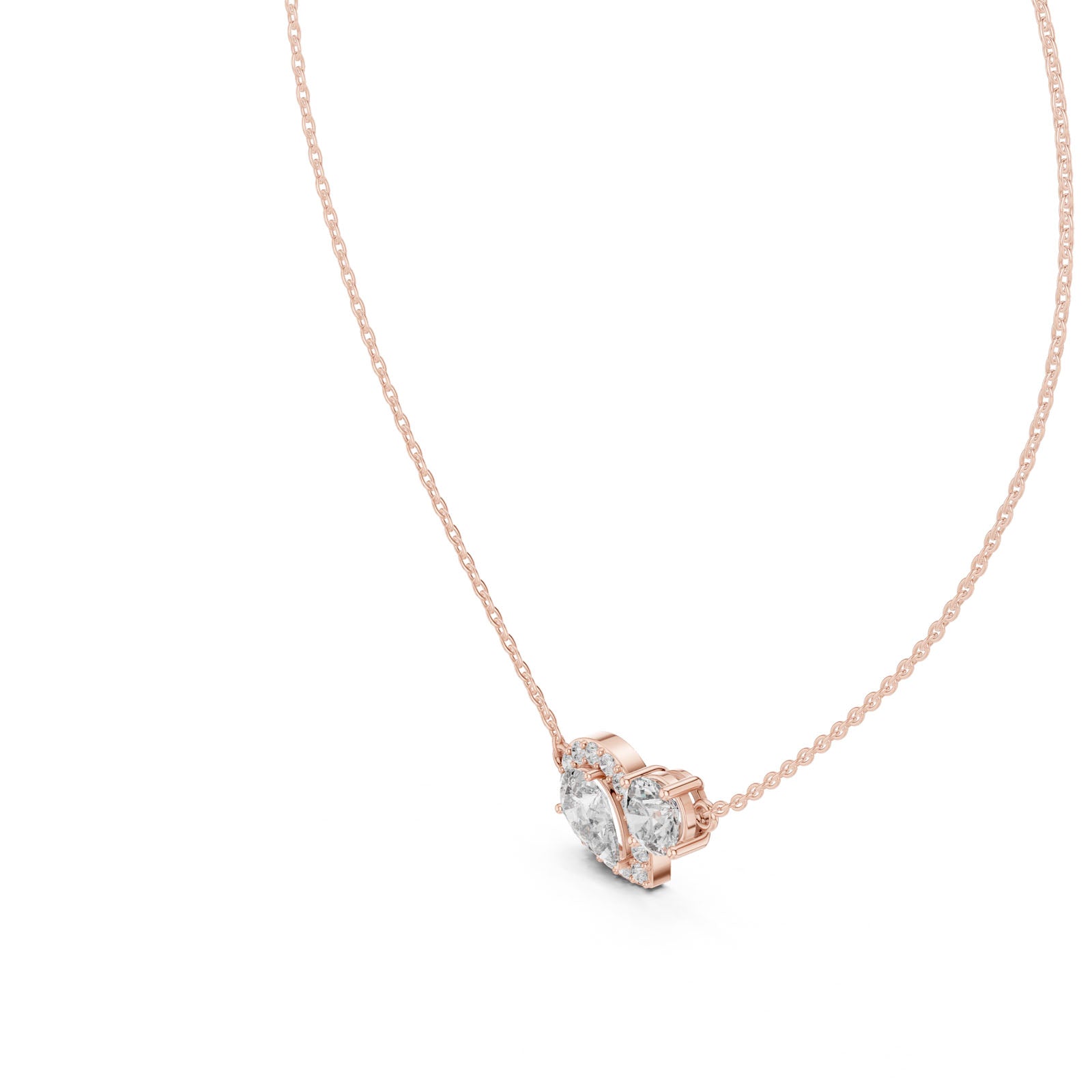 2.40 Ct. Pear & Round Diamond Two-Stone Pendant Necklace (GPD-0019) 9