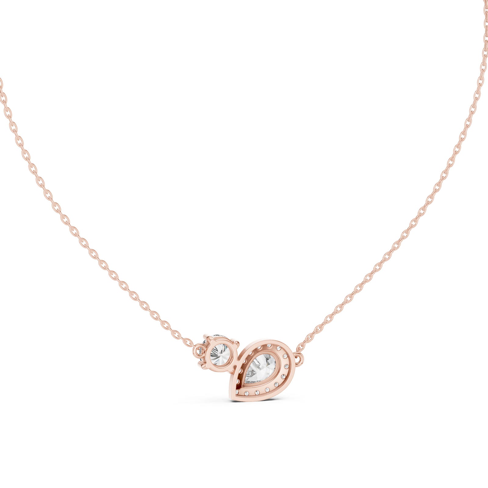 2.40 Ct. Pear & Round Diamond Two-Stone Pendant Necklace (GPD-0019) 12