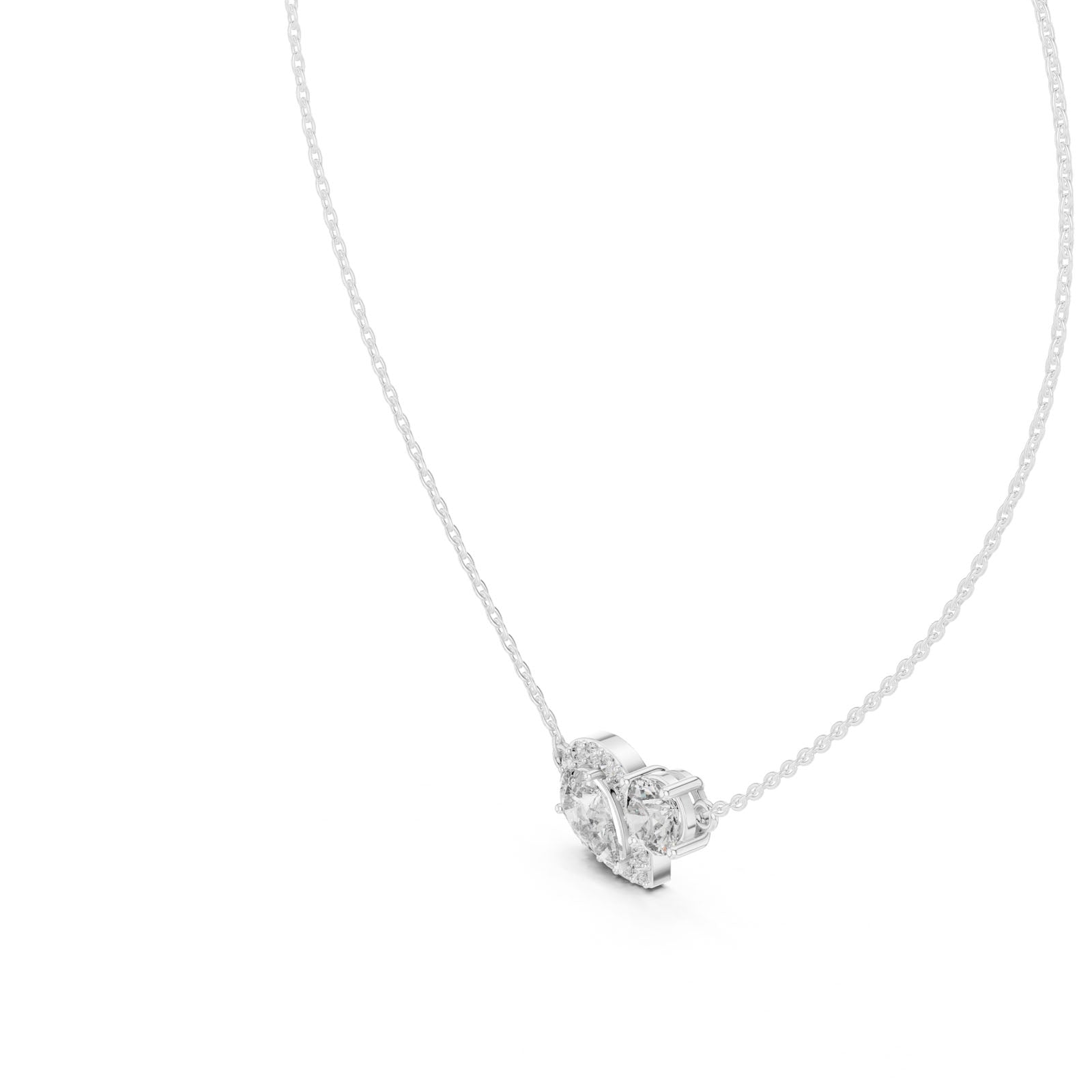 2.40 Ct. Pear & Round Diamond Two-Stone Pendant Necklace (GPD-0019) 4