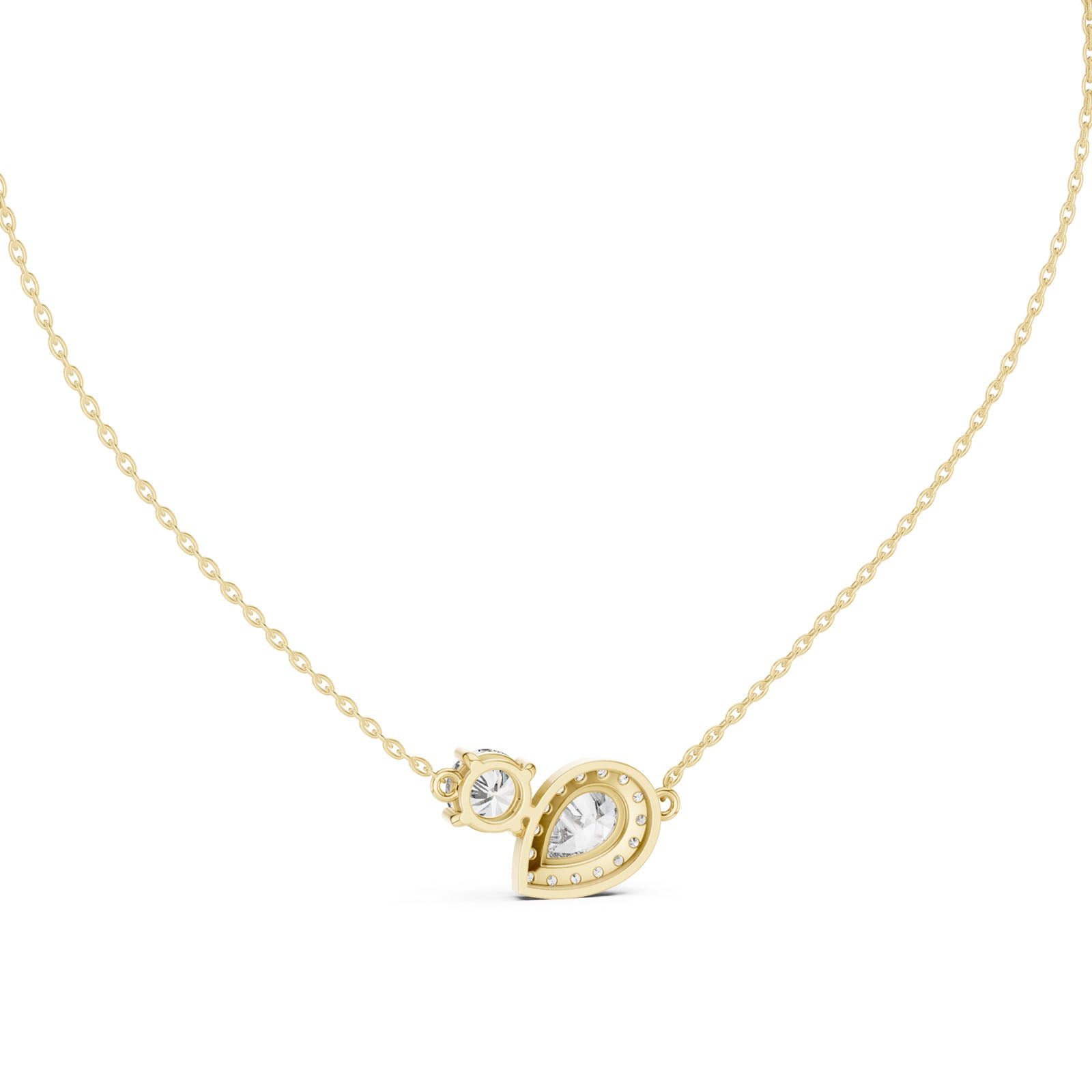 2.40 Ct. Pear & Round Diamond Two-Stone Pendant Necklace (GPD-0019) 5
