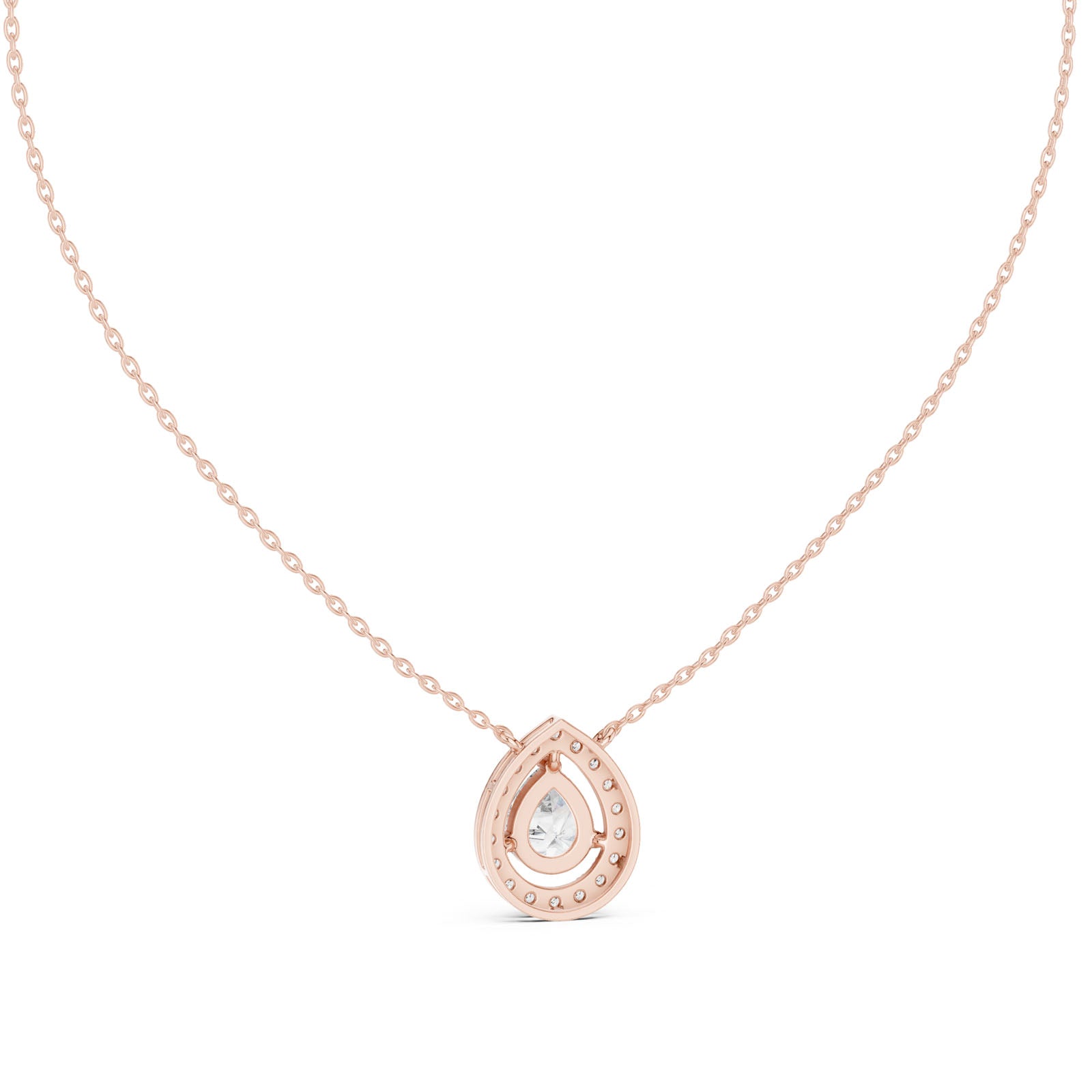 1.95 Ct. Floating Pear Diamond Halo Pendant Necklace (GPD-0021) 6