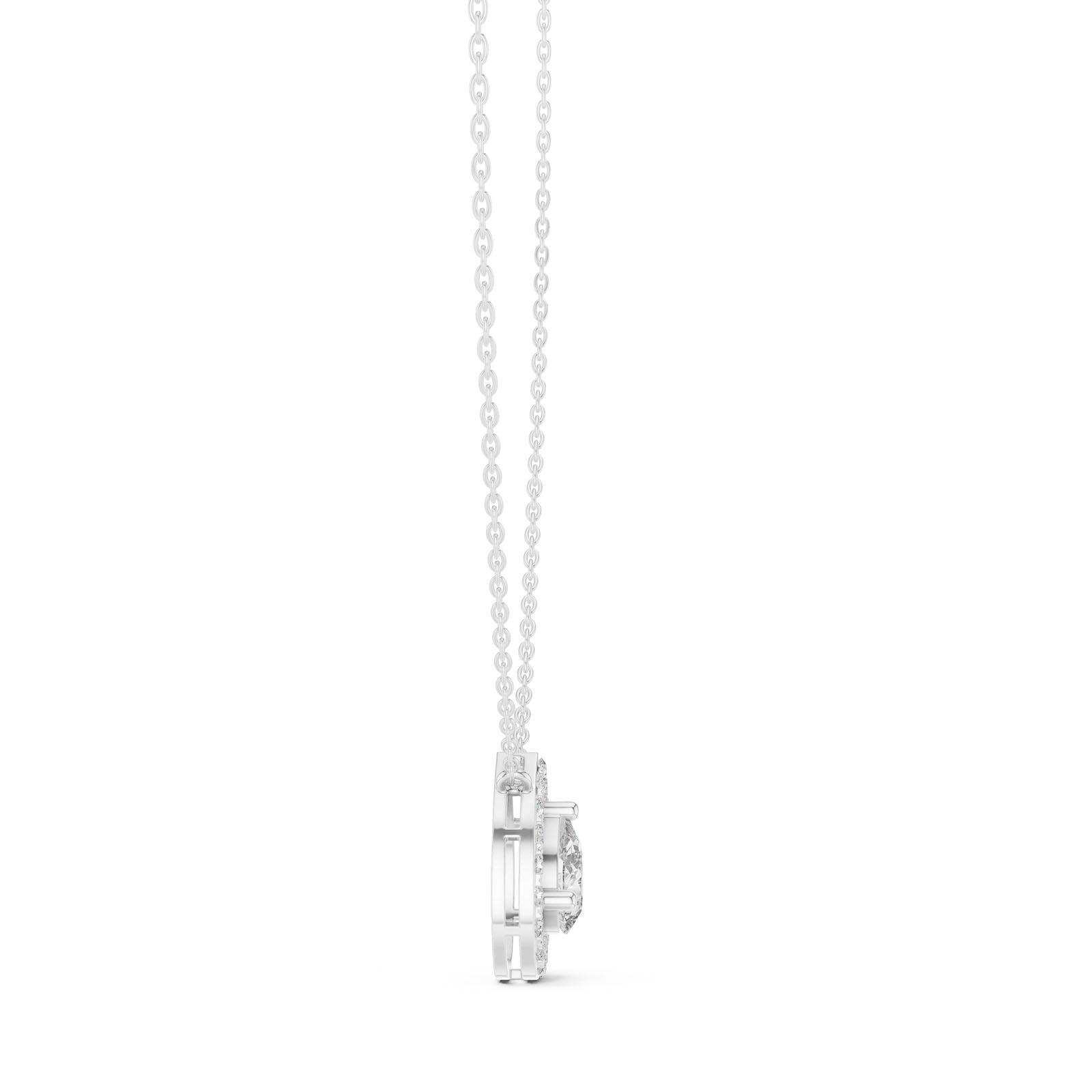 1.95 Ct. Floating Pear Diamond Halo Pendant Necklace (GPD-0021) 7
