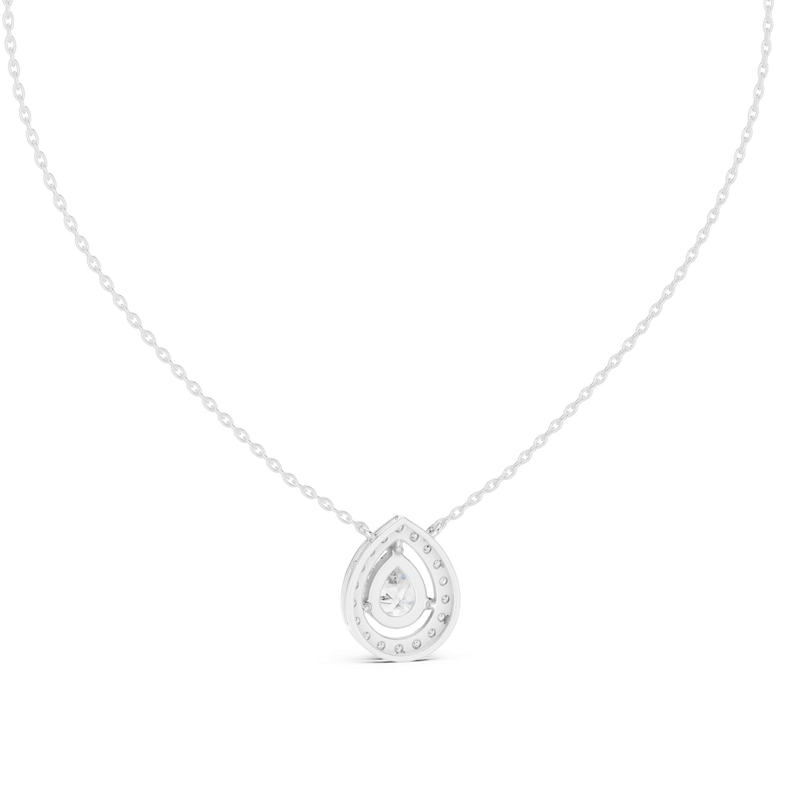 1.95 Ct. Floating Pear Diamond Halo Pendant Necklace (GPD-0021) 10