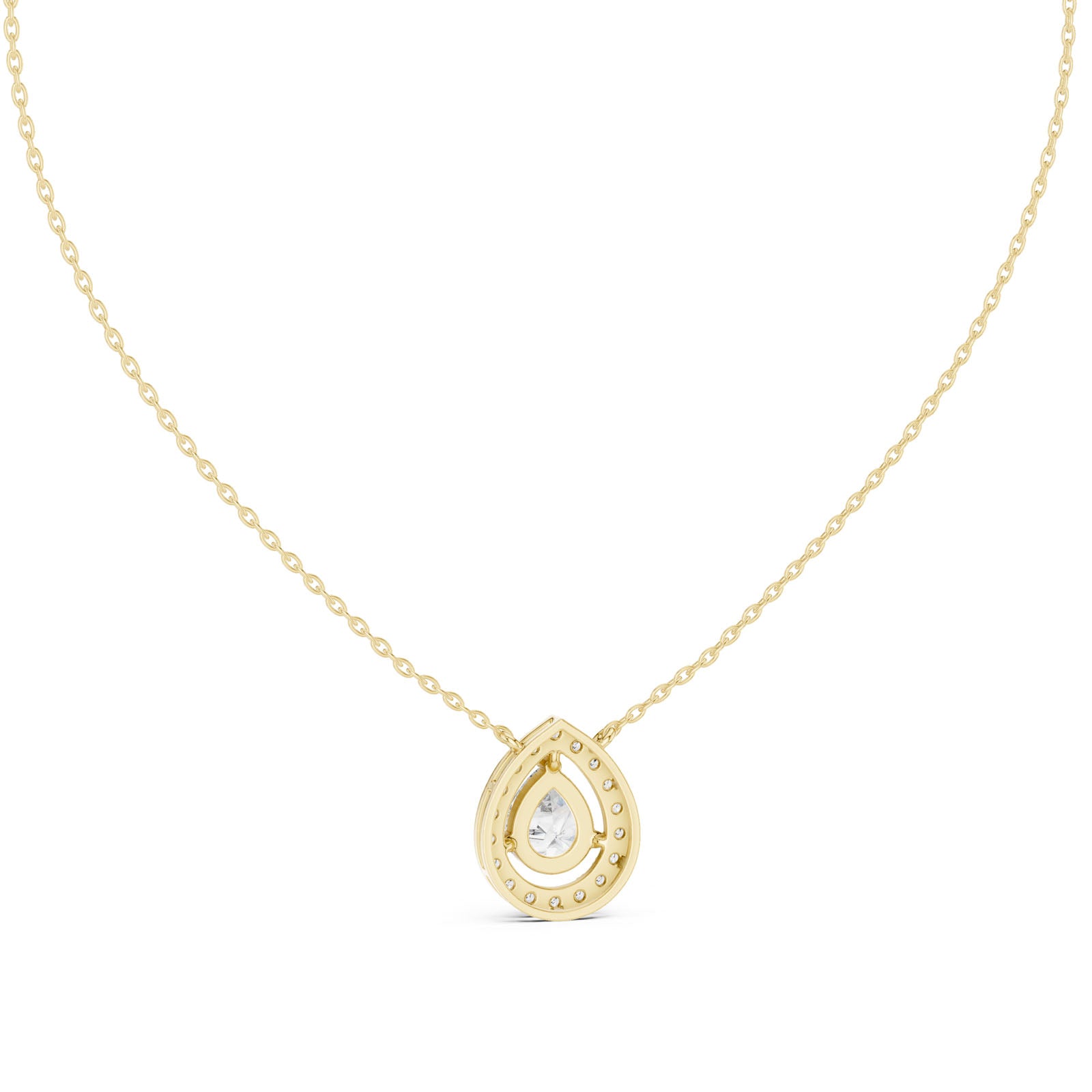 1.95 Ct. Floating Pear Diamond Halo Pendant Necklace (GPD-0021) 8