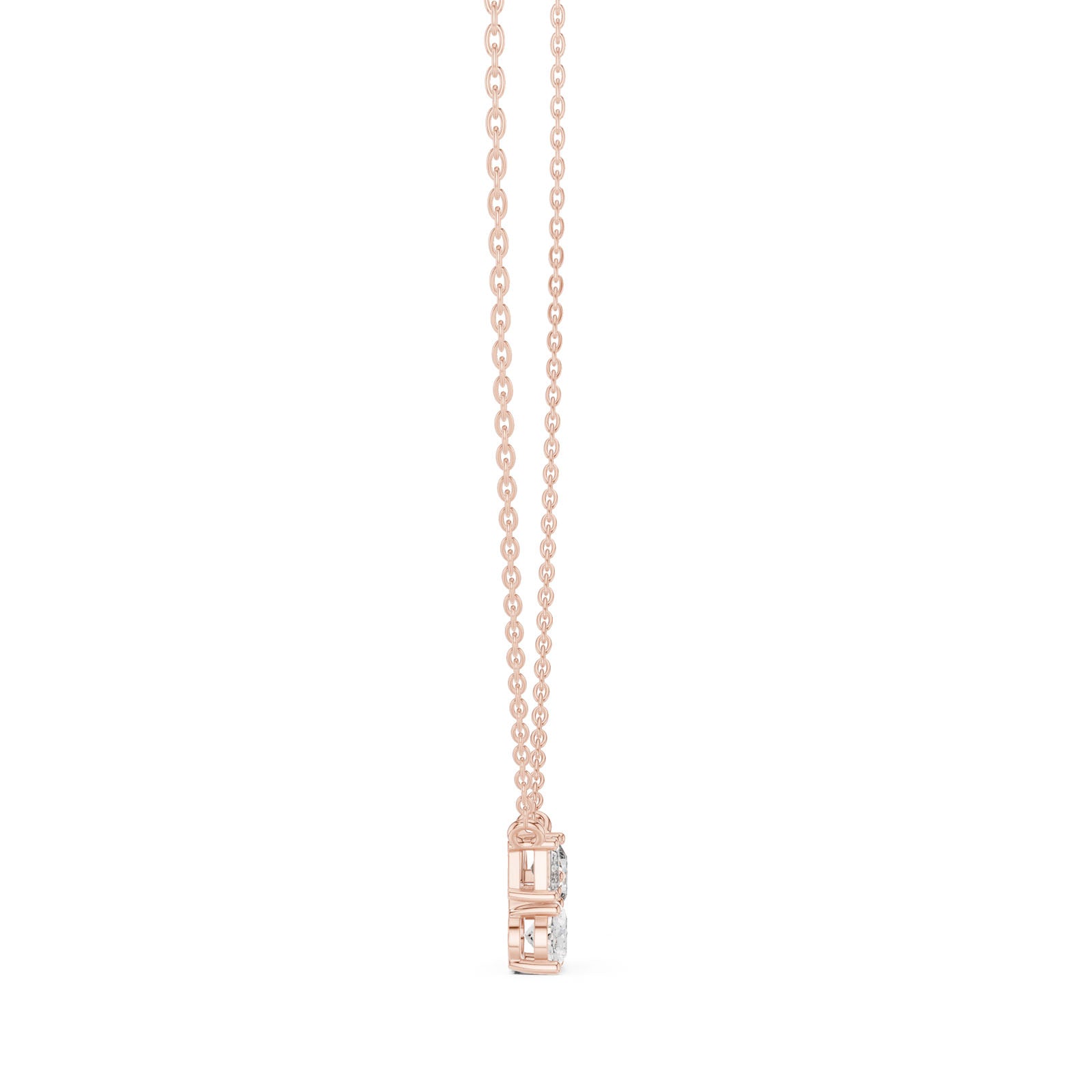 1.50 Ct. Three-Stone Diamond Cluster Pendant Necklace (GPD-0022) 3