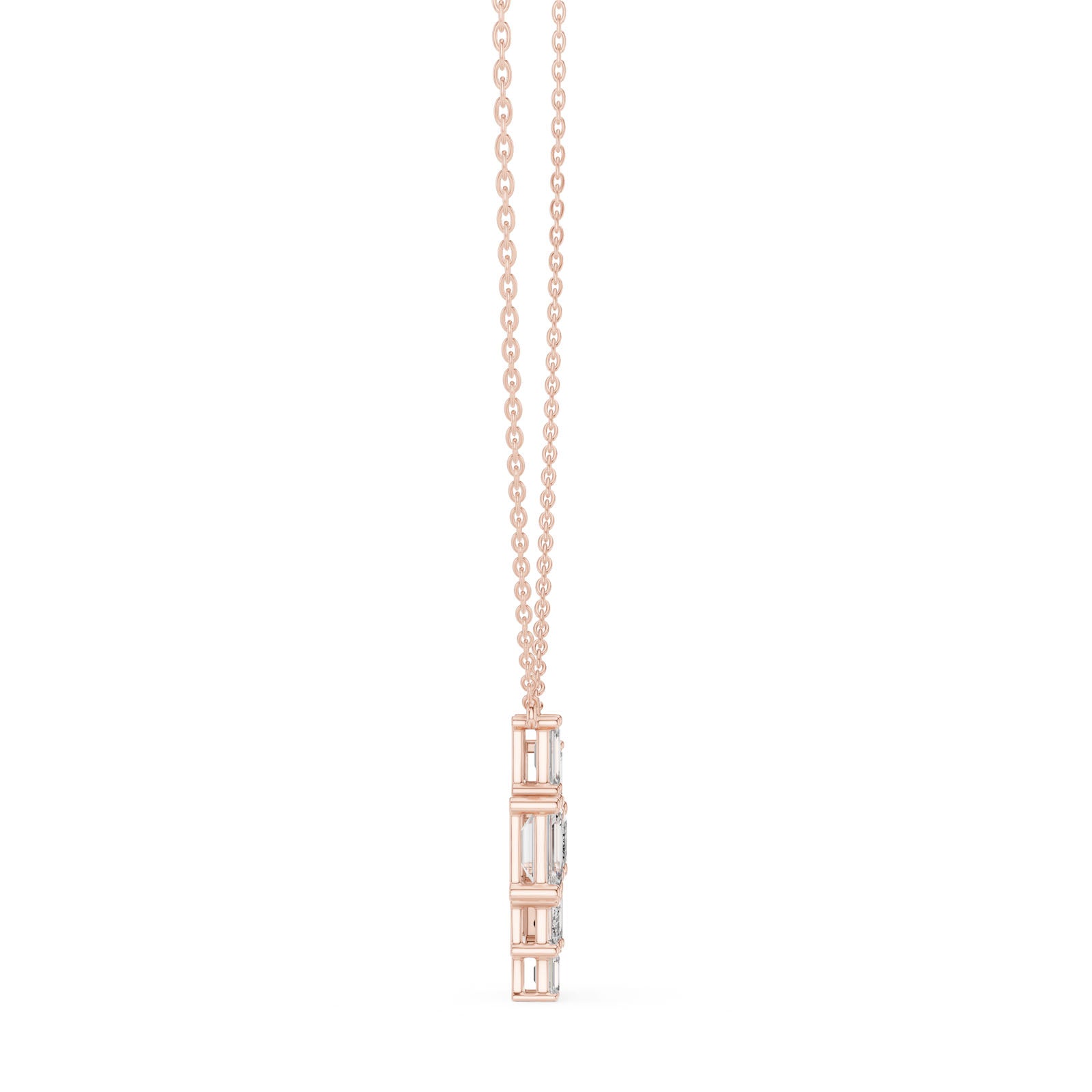 3.85 Ct. Emerald Cut Diamond Cluster Pendant Necklace (GPD-0023) 3