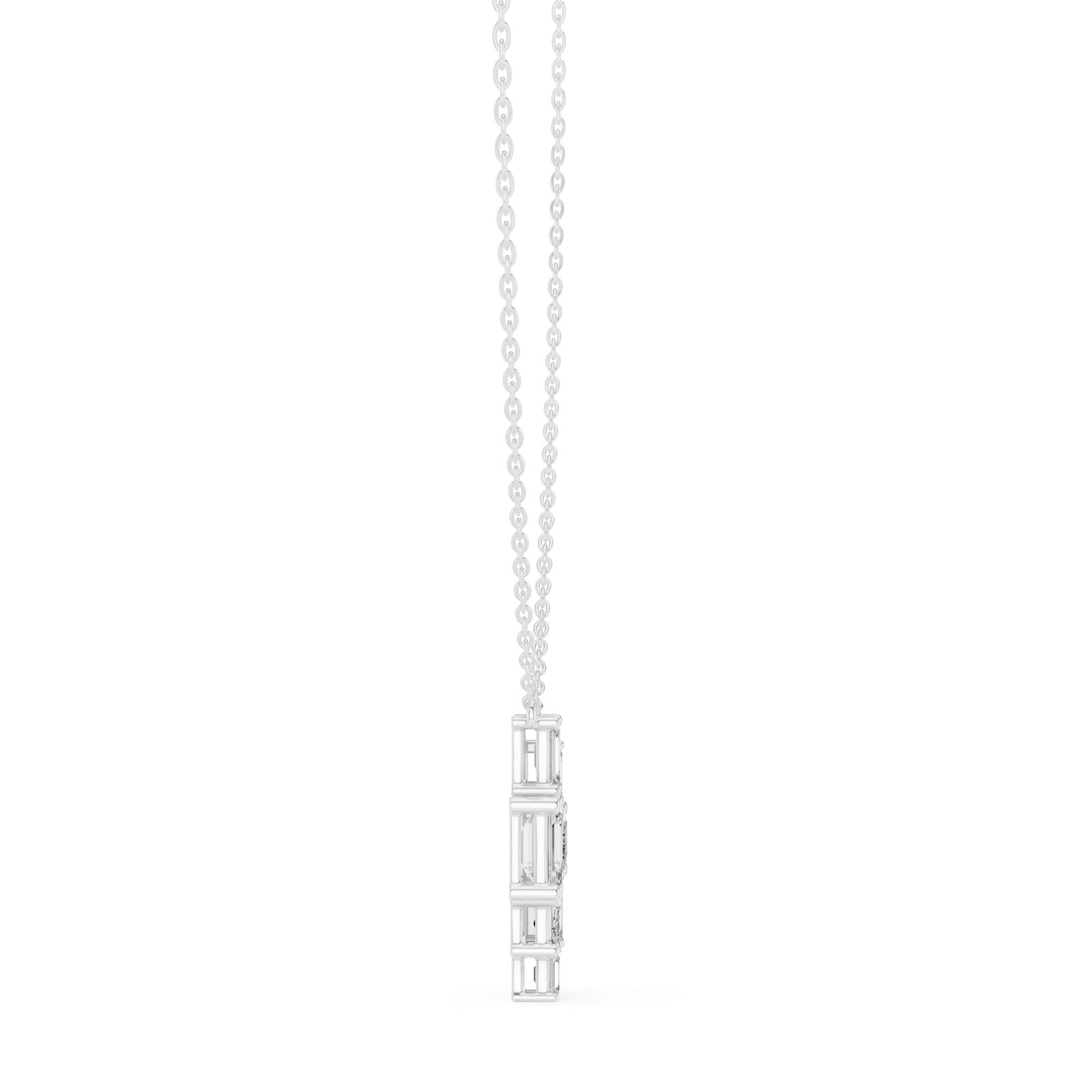 3.85 Ct. Emerald Cut Diamond Cluster Pendant Necklace (GPD-0023) 6