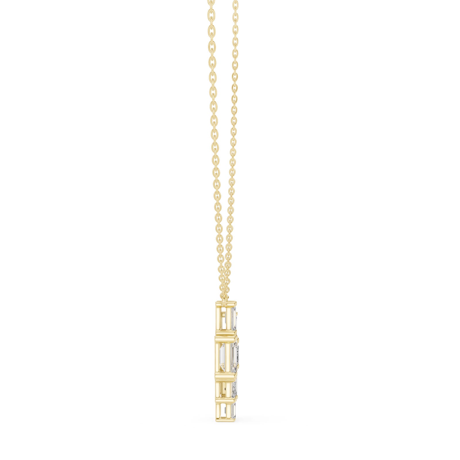 3.85 Ct. Emerald Cut Diamond Cluster Pendant Necklace (GPD-0023) 11