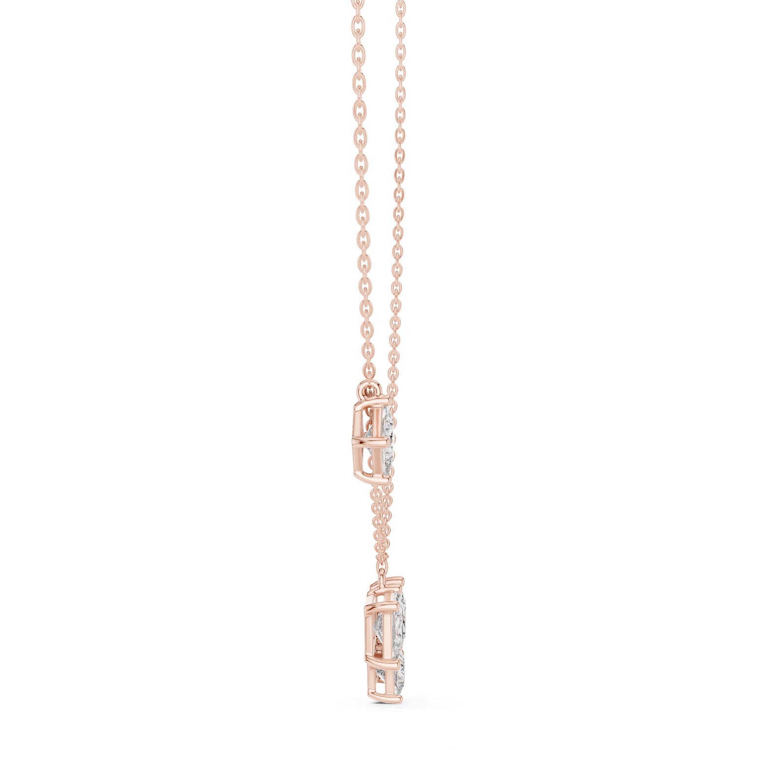 2.55 Ct. Princess Cut Diamond Cluster Drop Necklace (GPD-0024) 3