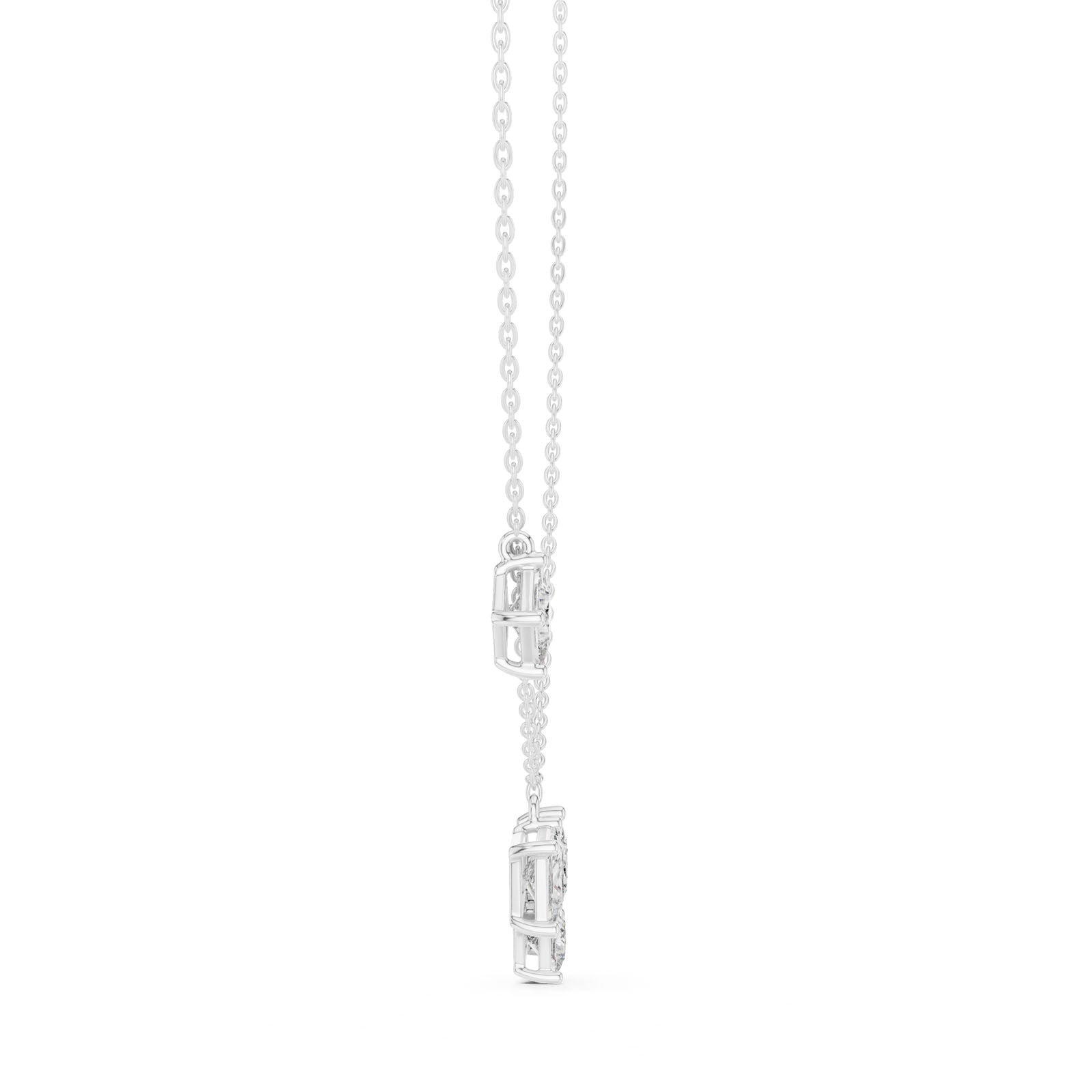 2.55 Ct. Princess Cut Diamond Cluster Drop Necklace (GPD-0024) 7