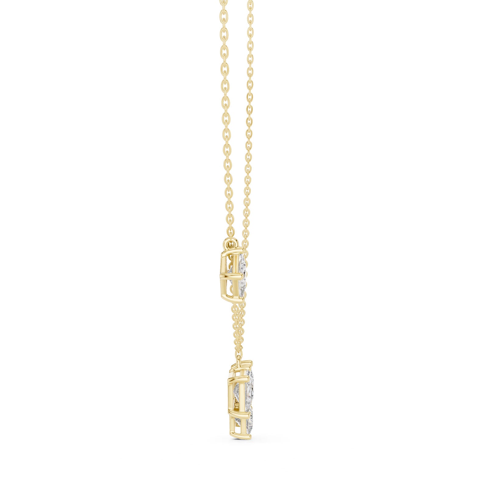 2.55 Ct. Princess Cut Diamond Cluster Drop Necklace (GPD-0024) 11