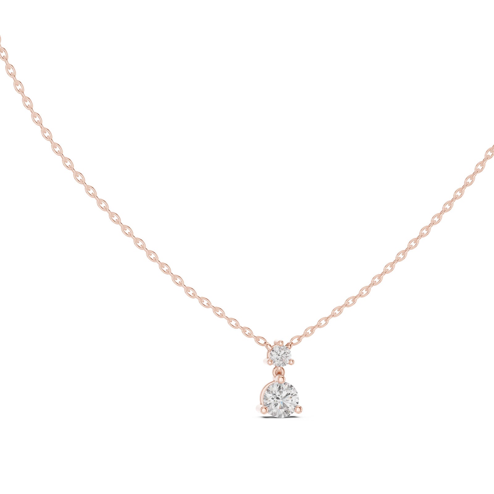 .60 Ct. Two-Stone Diamond Drop Pendant Necklace (GPD-0025)
