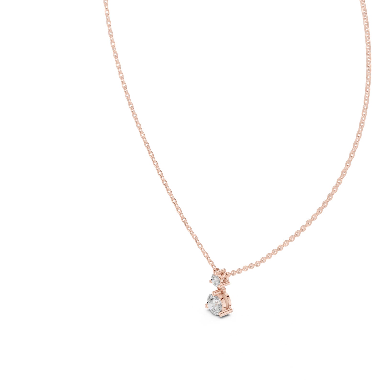 .60 Ct. Two-Stone Diamond Drop Pendant Necklace (GPD-0025) 4