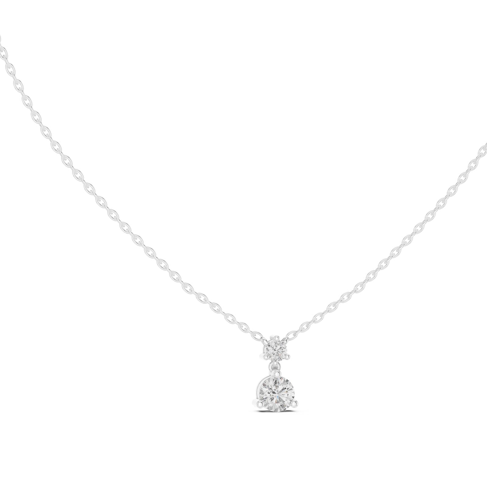 .60 Ct. Two-Stone Diamond Drop Pendant Necklace (GPD-0025)