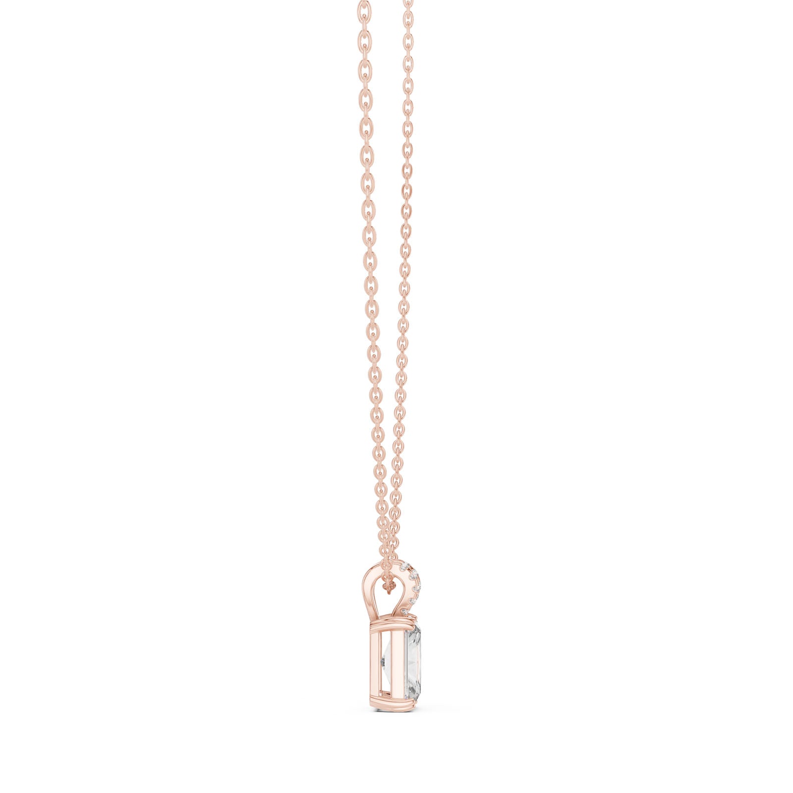 2.15 Ct. Radiant Cut Diamond Pendant with Pavé Double Bail (GPD-0026) 3