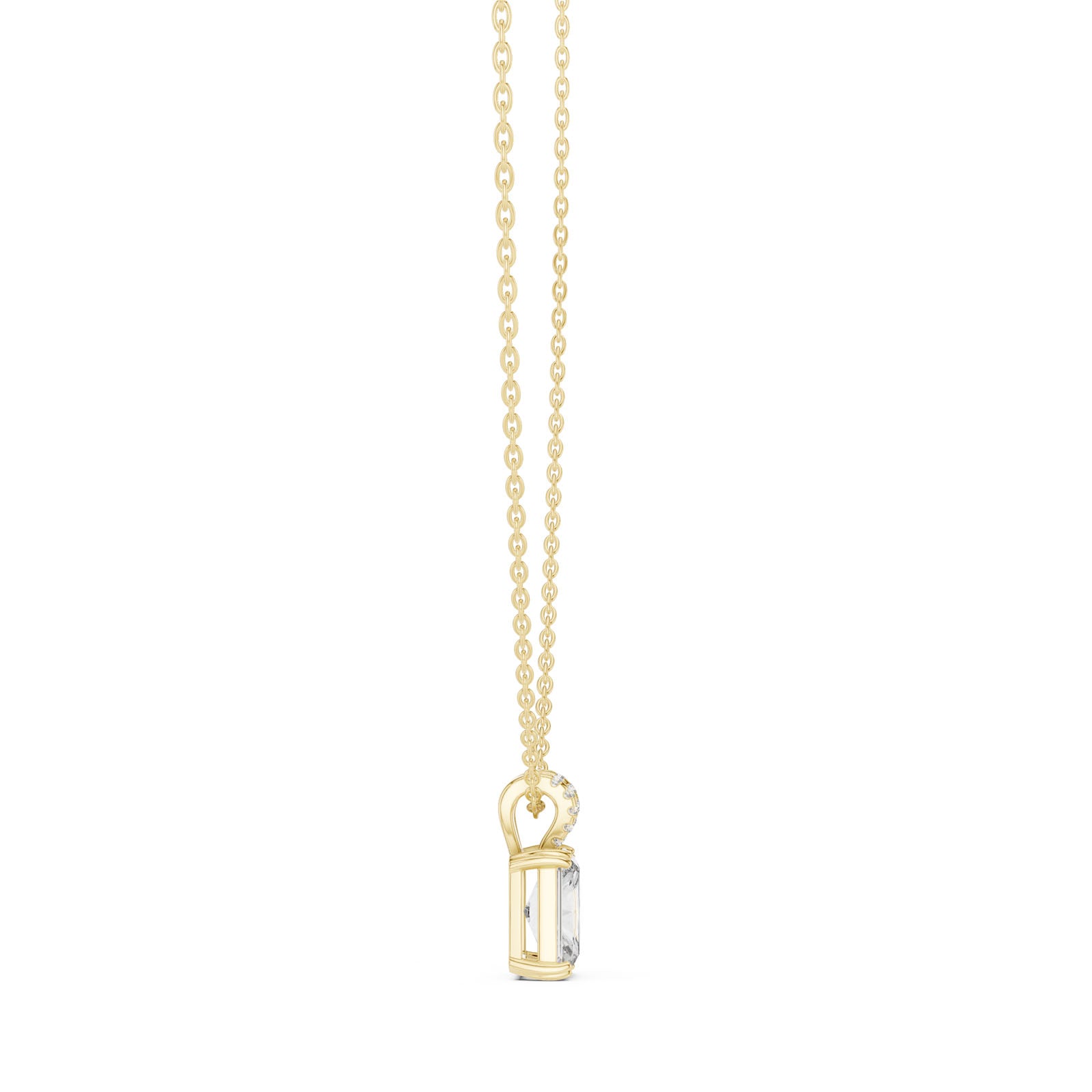 2.15 Ct. Radiant Cut Diamond Pendant with Pavé Double Bail (GPD-0026) 10