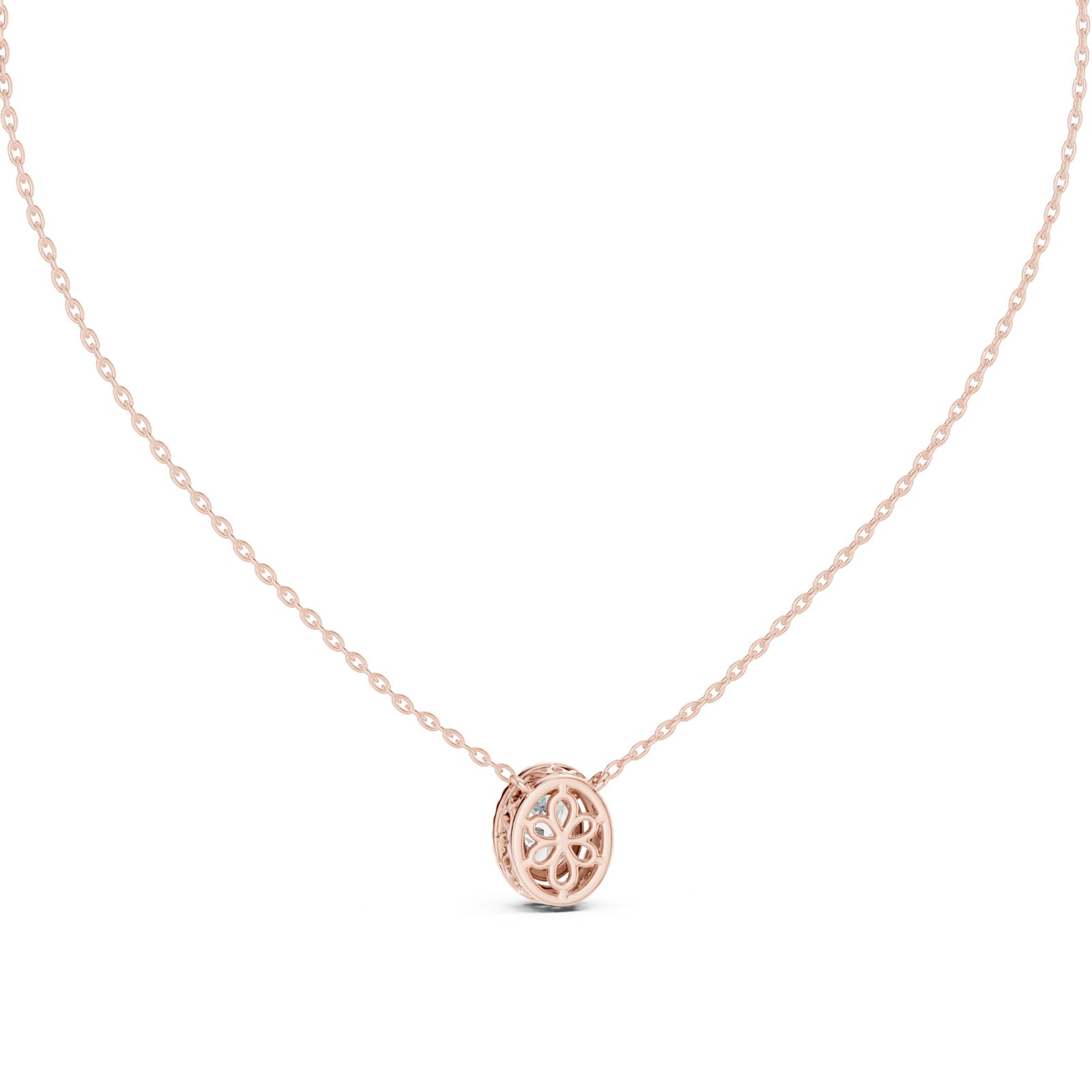 1.35 Ct. Oval Diamond Halo Pendant Necklace (GPD-0027) 5